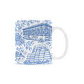 Chelsea Blue Toile De Jouy Mug | Manhattan Chinoiserie Coffee Cup Custom White Mug (11oz)