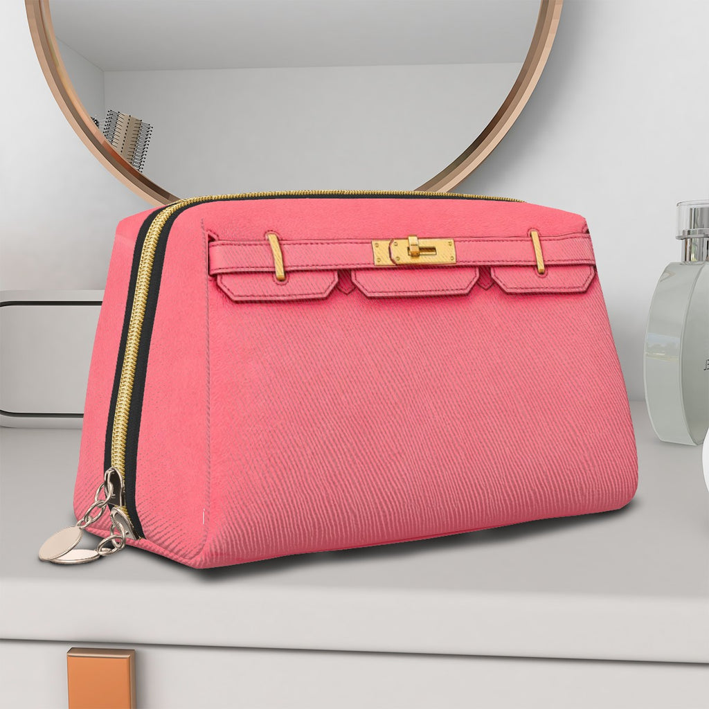 Canal Street Pink PVC Leather Makeup Bag