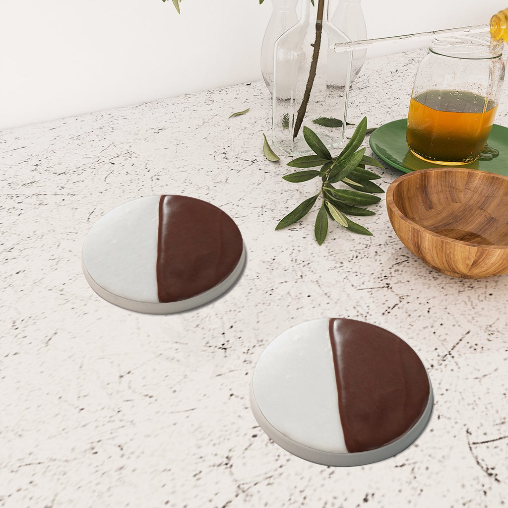 Black and White Cookie Coaster Set of 4