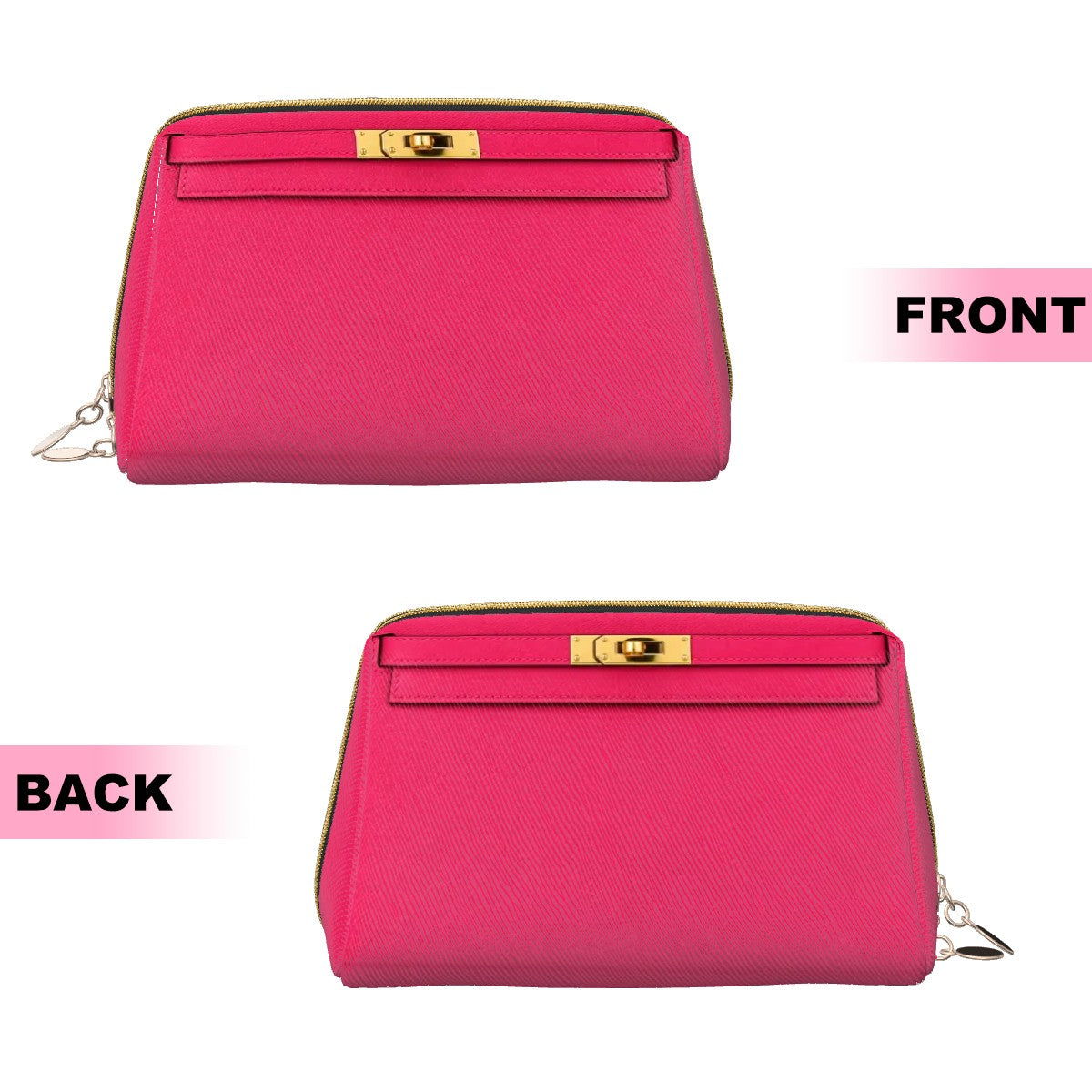 Canal Street Bright Pink PVC Leather Makeup Bag