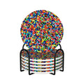 Dot Cake Sprinkles Round Ceramic Coasters Set of Six