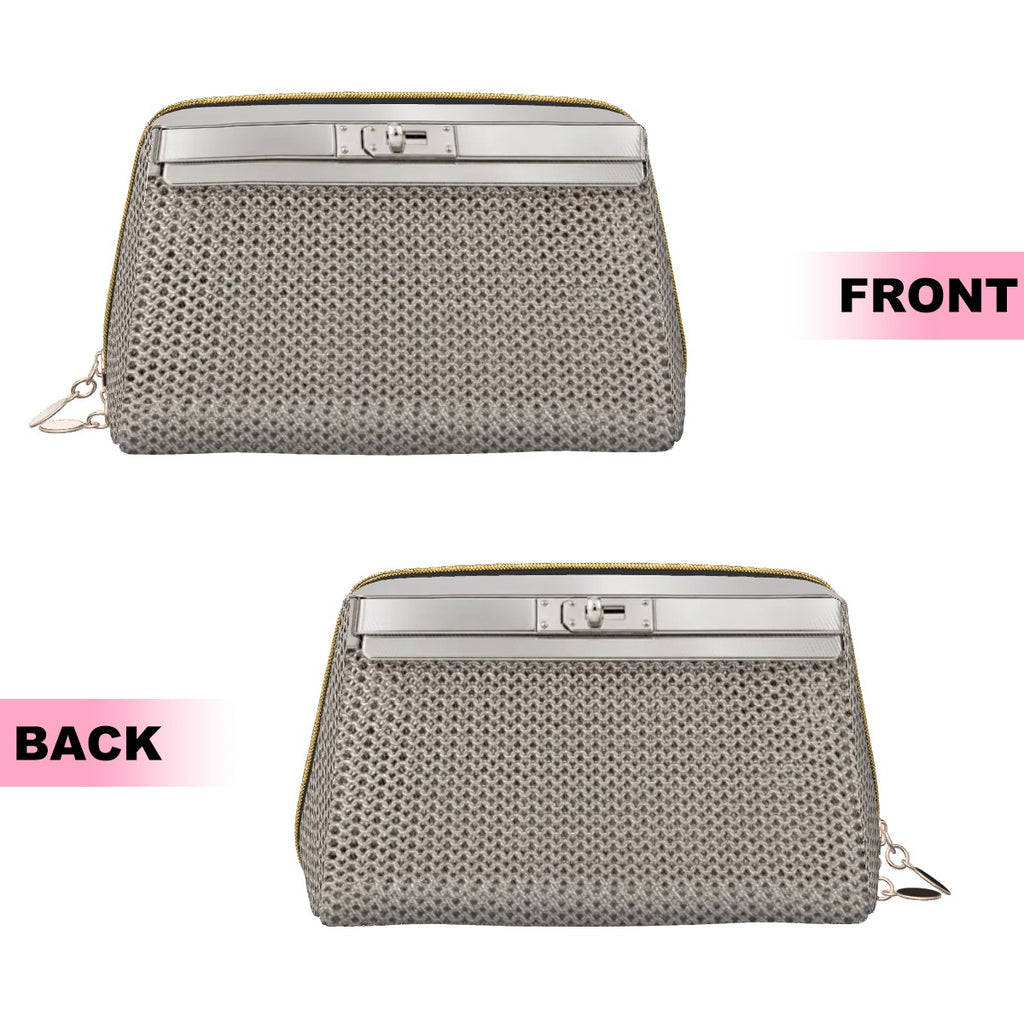 Canal Street Silver PVC Leather Makeup Bag