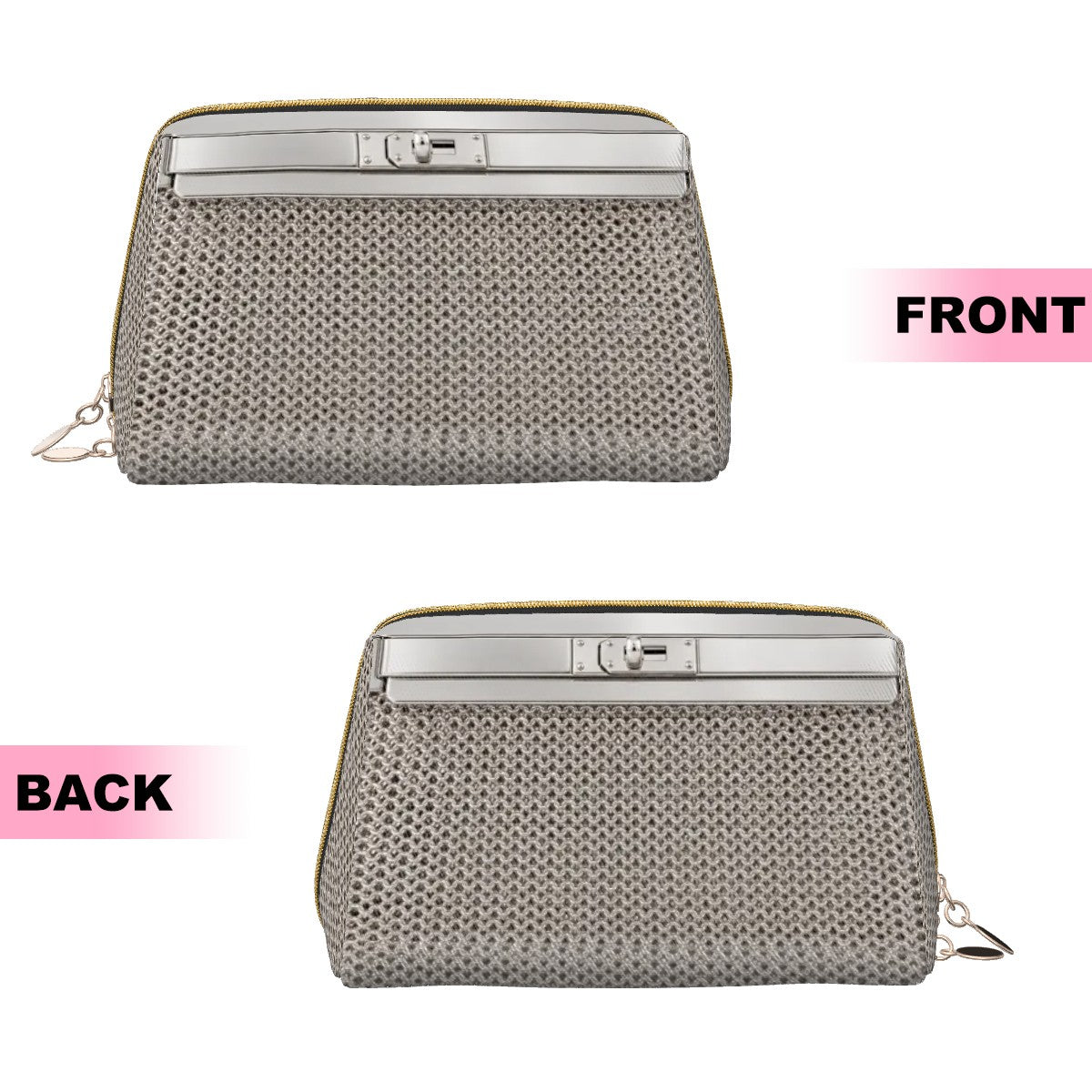 Canal Street Silver PVC Leather Makeup Bag