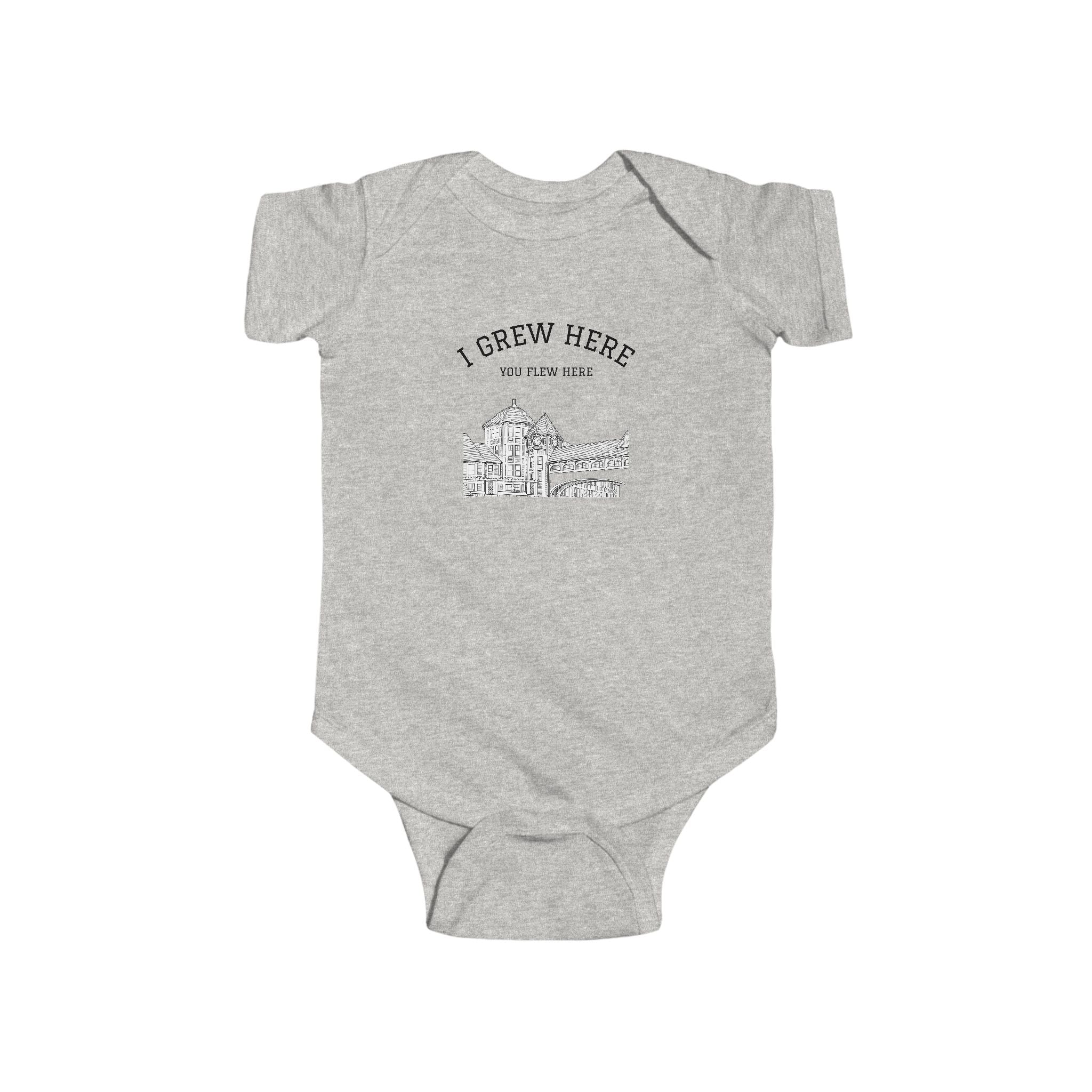 Forest Hills Station Plaza Baby Bodysuit | I Grew Here You Flew Here baby onesie