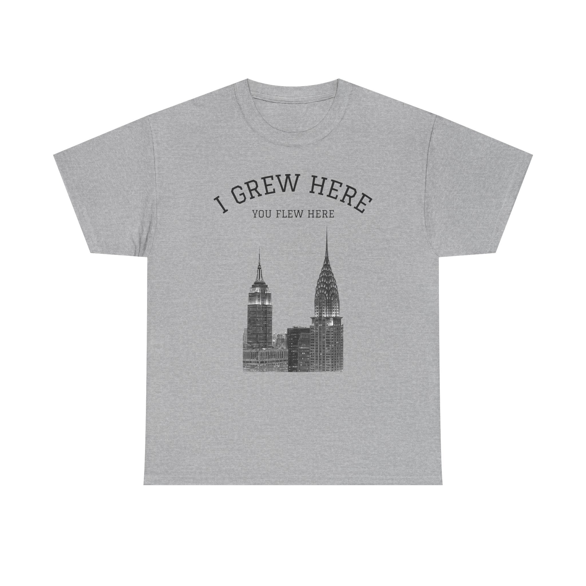New York City Skyline Tee | I Grew Here You Flew Here Empire State & Chrysler Buildings Manhattan Tee