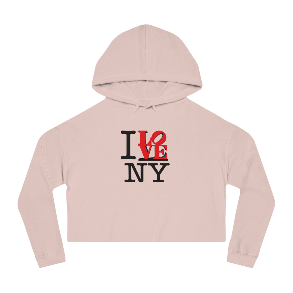 I LOVE NY Cropped Hoodie - New York Cropped Hooded Sweatshirt