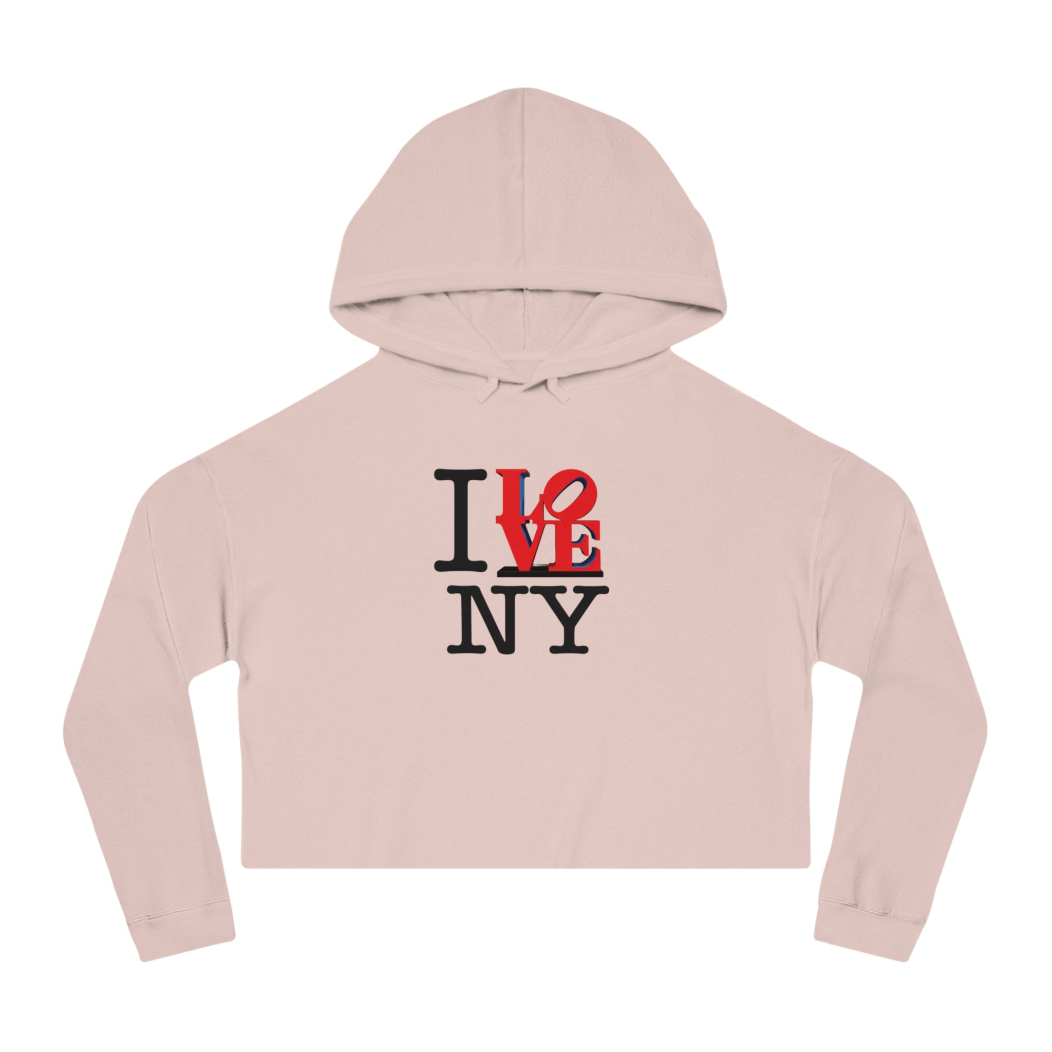 I LOVE NY Cropped Hoodie - New York Cropped Hooded Sweatshirt
