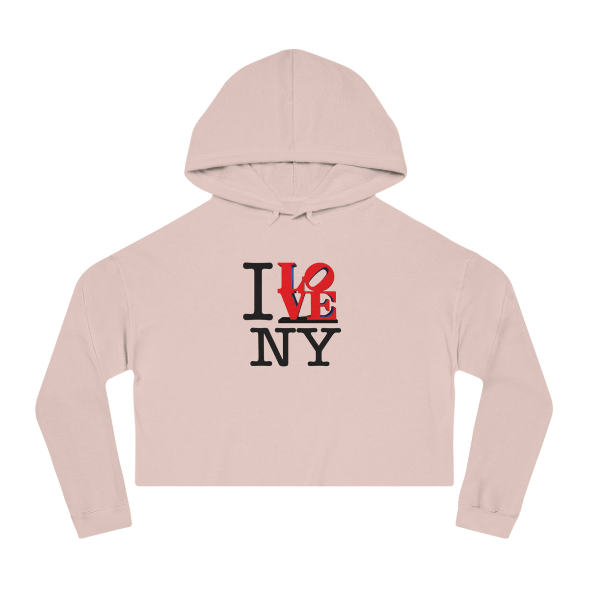 I LOVE NY Cropped Hoodie - New York Cropped Hooded Sweatshirt