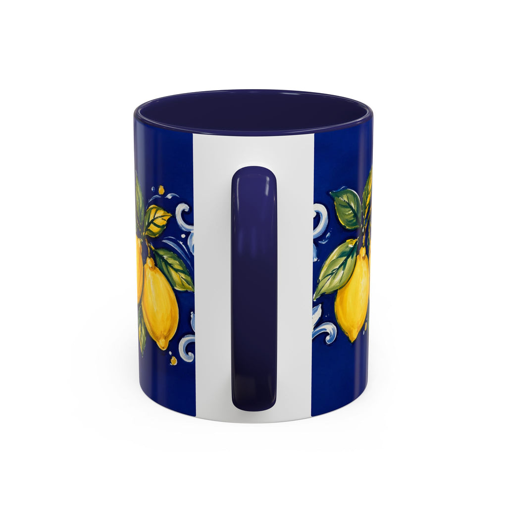 Little Italy Amalfi Blue with Lemon Mug — Blue Ceramic Kitchen Mug (11oz)