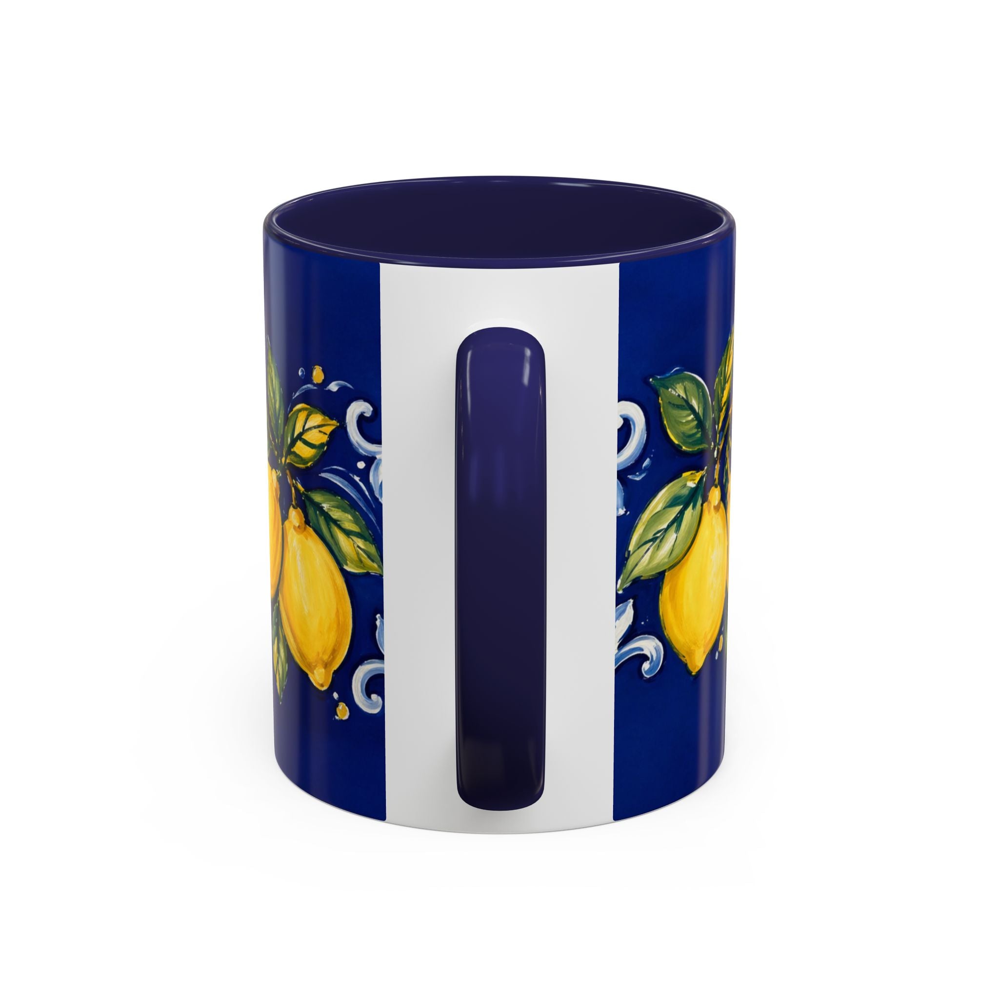 Little Italy Amalfi Blue with Lemon Mug — Blue Ceramic Kitchen Mug (11oz)