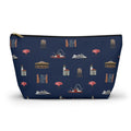 Icons of DUMBO Large Navy Blue Accessory Pouch — T-Bottom Makeup Bag