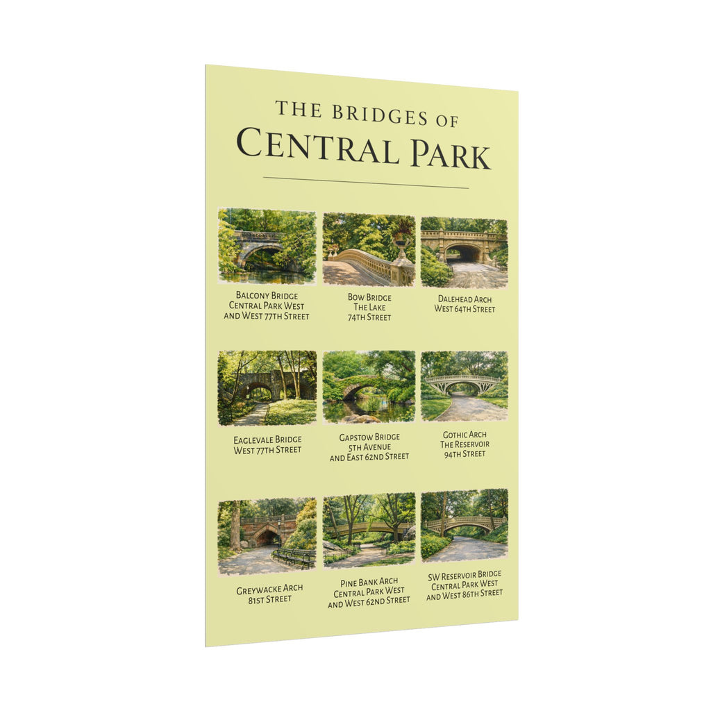 The Bridges of Central Park Rolled Poster | Central Park New York Poster