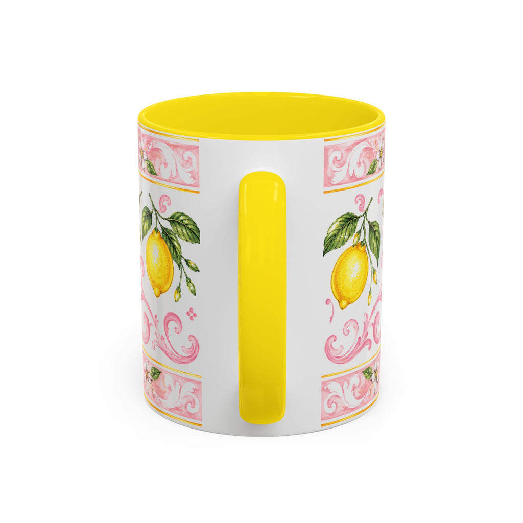 Little Italy Amalfi Pink Lemon 4 Accent Mug — La Dolce Vita Ceramic Kitchen Mug (11oz)