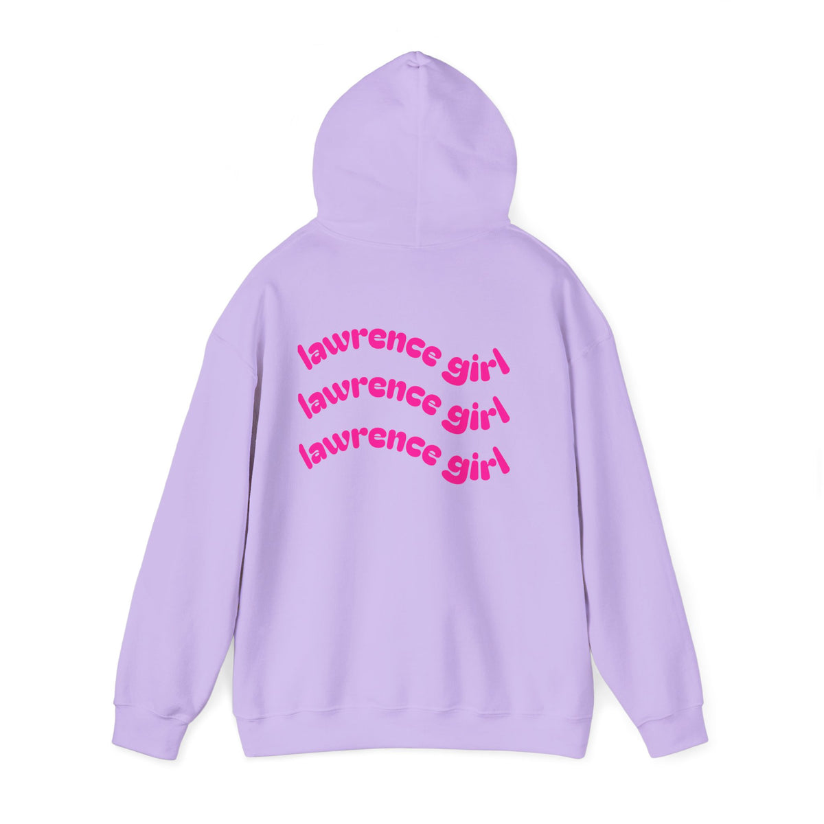 Lawrence Girl Hoodie – Retro Pink Wave Back Print Hooded Sweatshirt