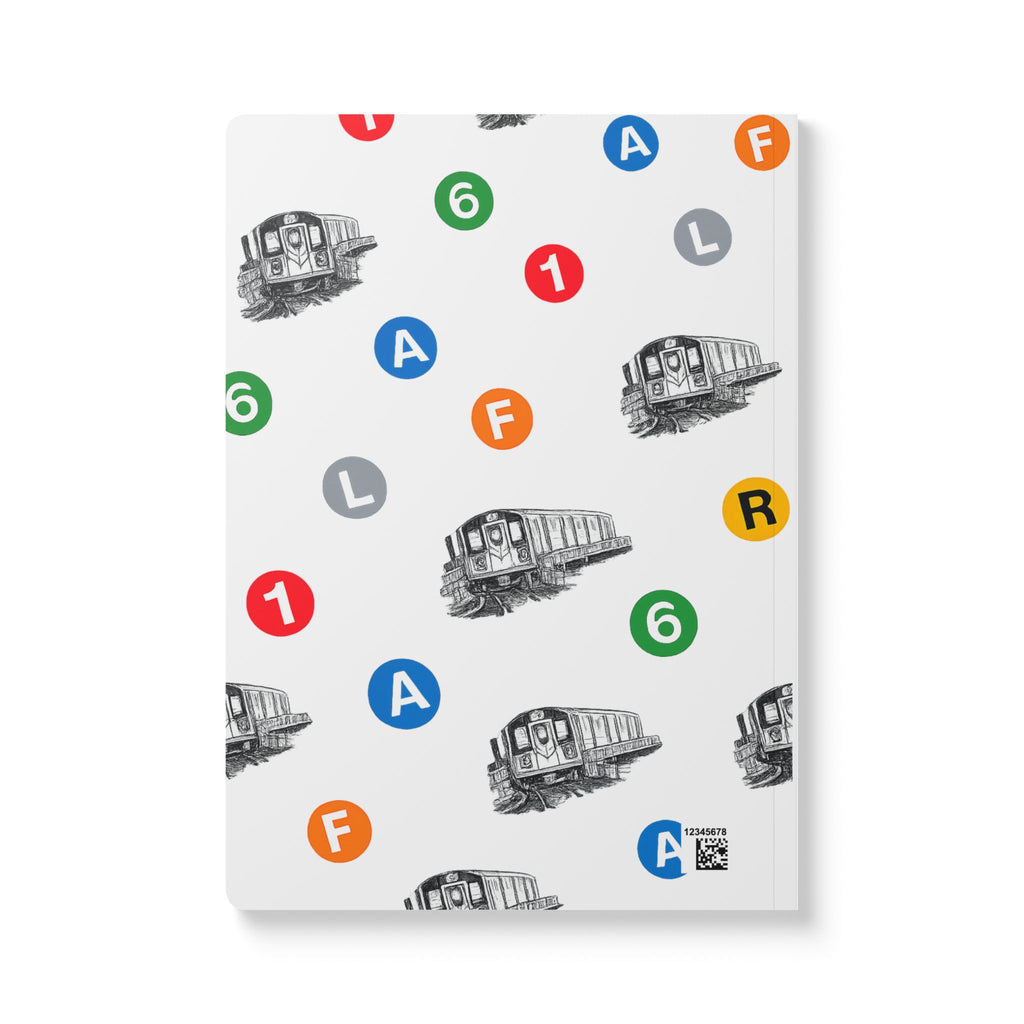 New York Subway Train Transit Icons  Pattern Journal | NYC Metro Subway Pattern Softcover Notebook