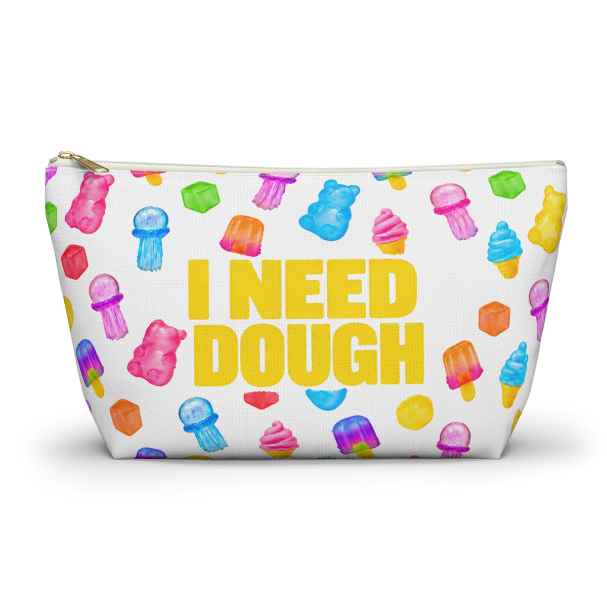 "I Need Dough" / "Squishy Fund" Colorful Squishies Accessory Pouch