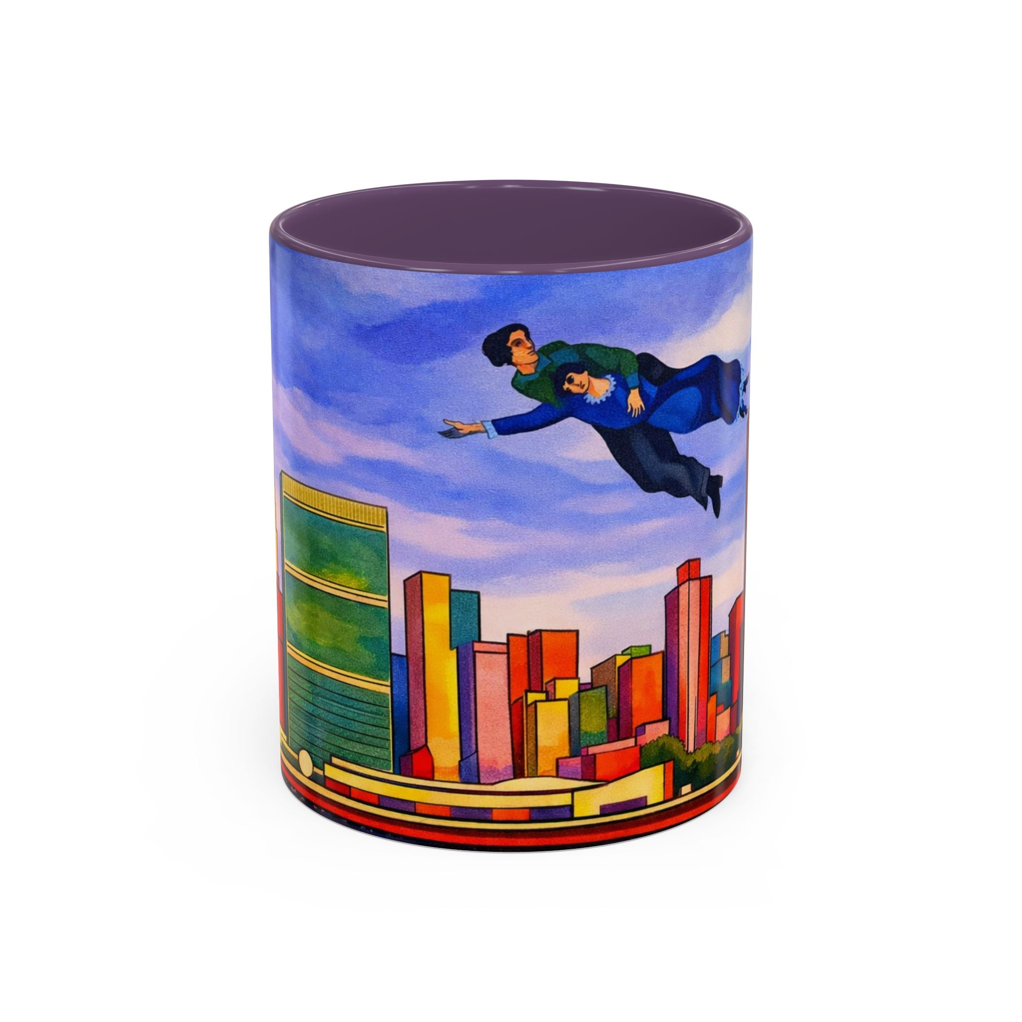 Over The Town  Marc Chagall-inspired Fan Art Manhattan Skyline NYC Accent Coffee Mug