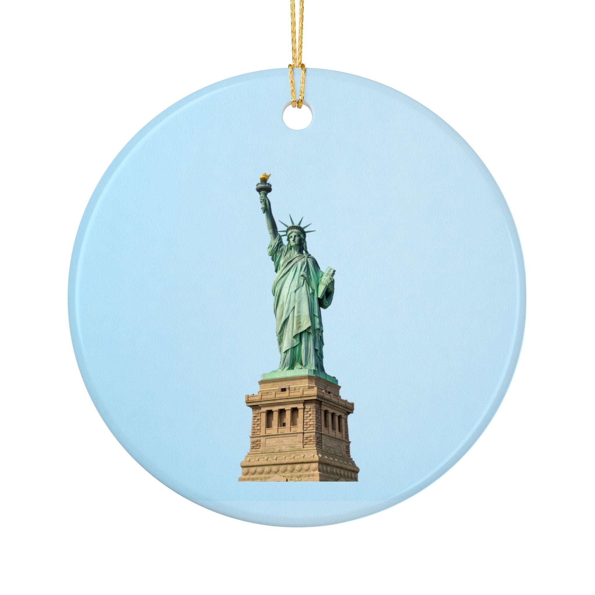 Statue of Liberty Ceramic Christmas Tree Ornament — NYC Skyline Holiday Decoration