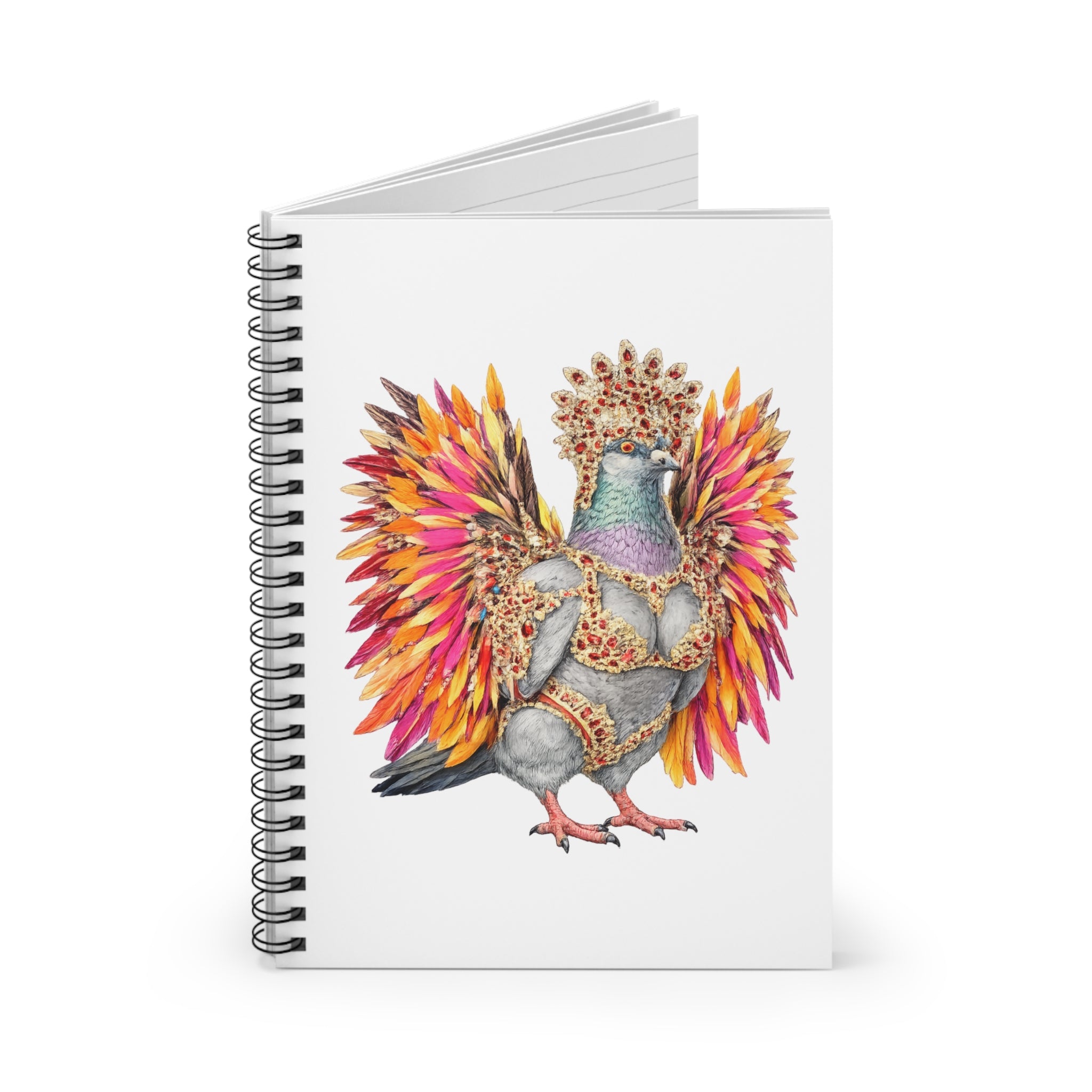 Customizable Flatbush NYC Pigeon Spiral Journal | Mardi Gras Carnival Parade Bird Lovers Notebook