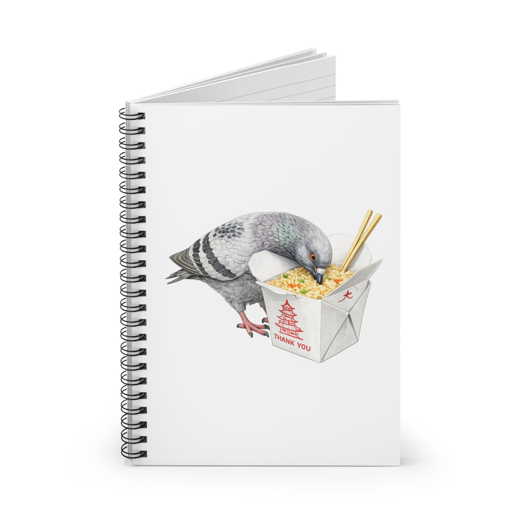 Customizable Flushing NYC Pigeon Spiral Journal | Fried Rice Bird Lovers Notebook