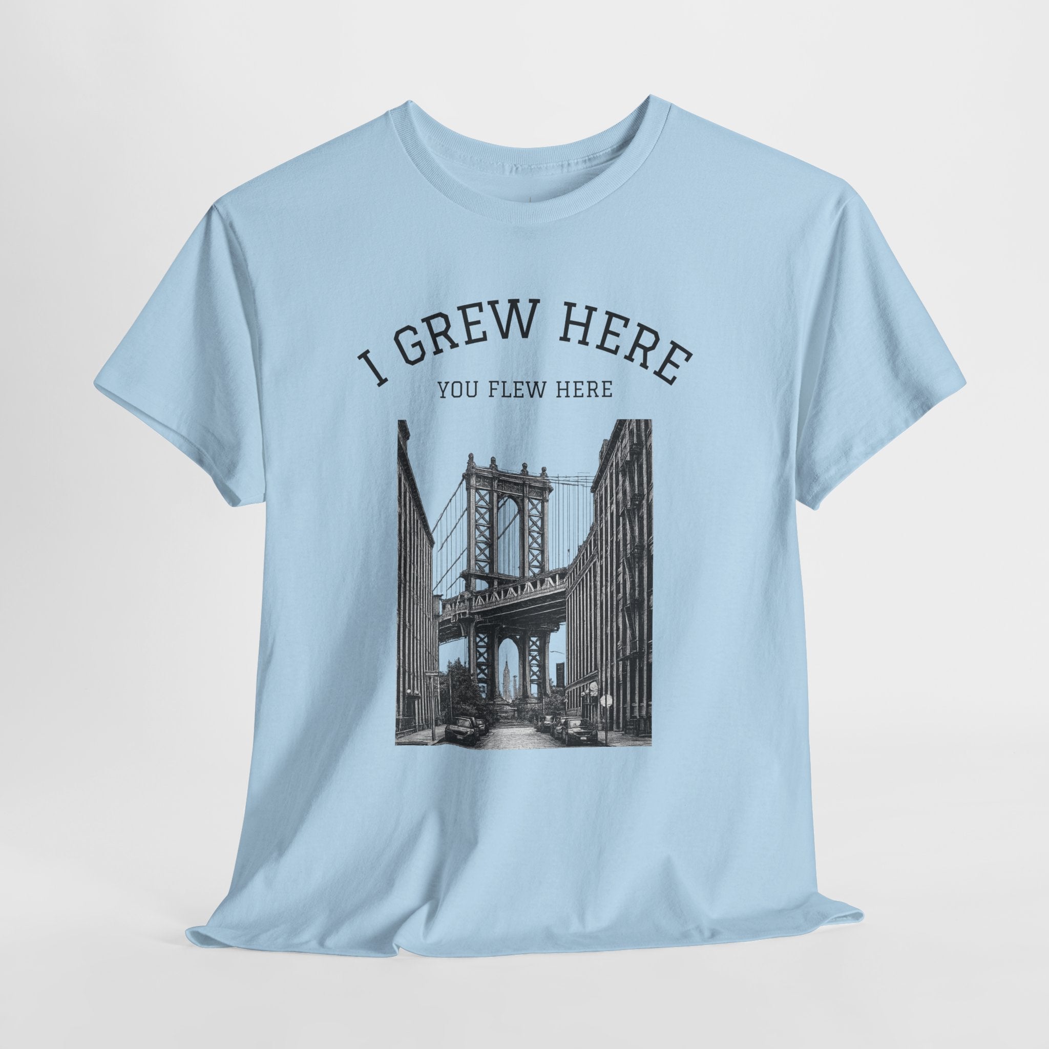 DUMBO Brooklyn Manhattan Bridge T-Shirt  I  I Grew Here You Flew Here Tee
