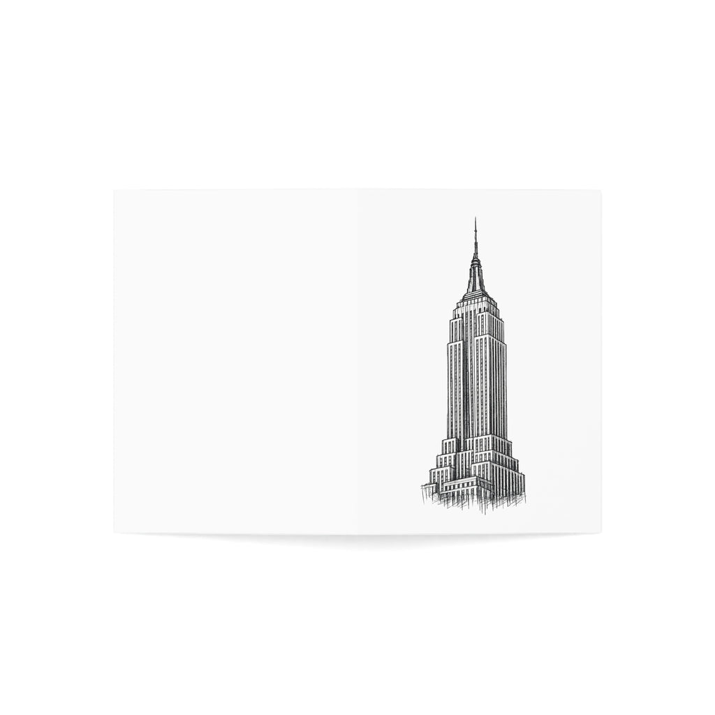 Empire State Building Greeting Cards— Minimal Architectural Sketch Note Cards with Envelopes