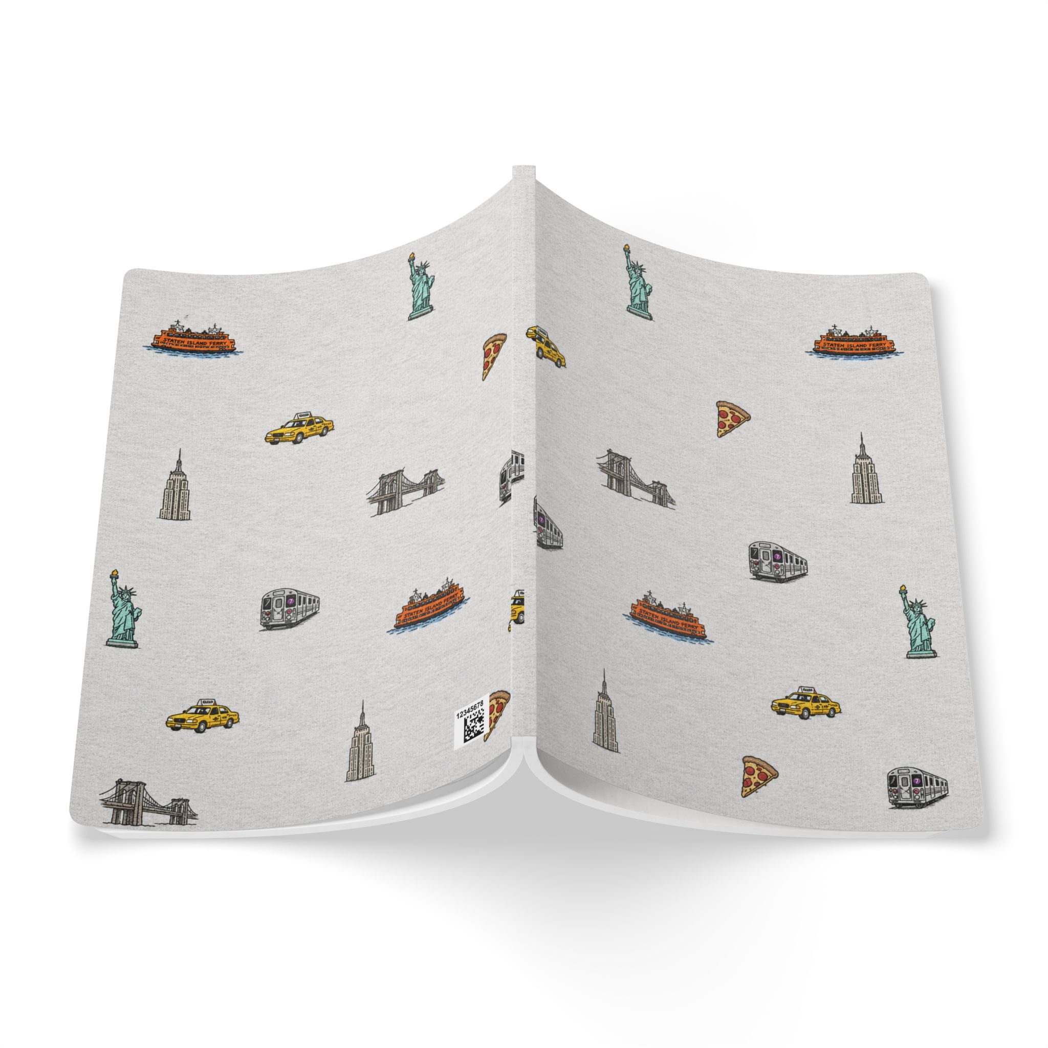 Icons of New York City Heather Gray Softcover Notebook