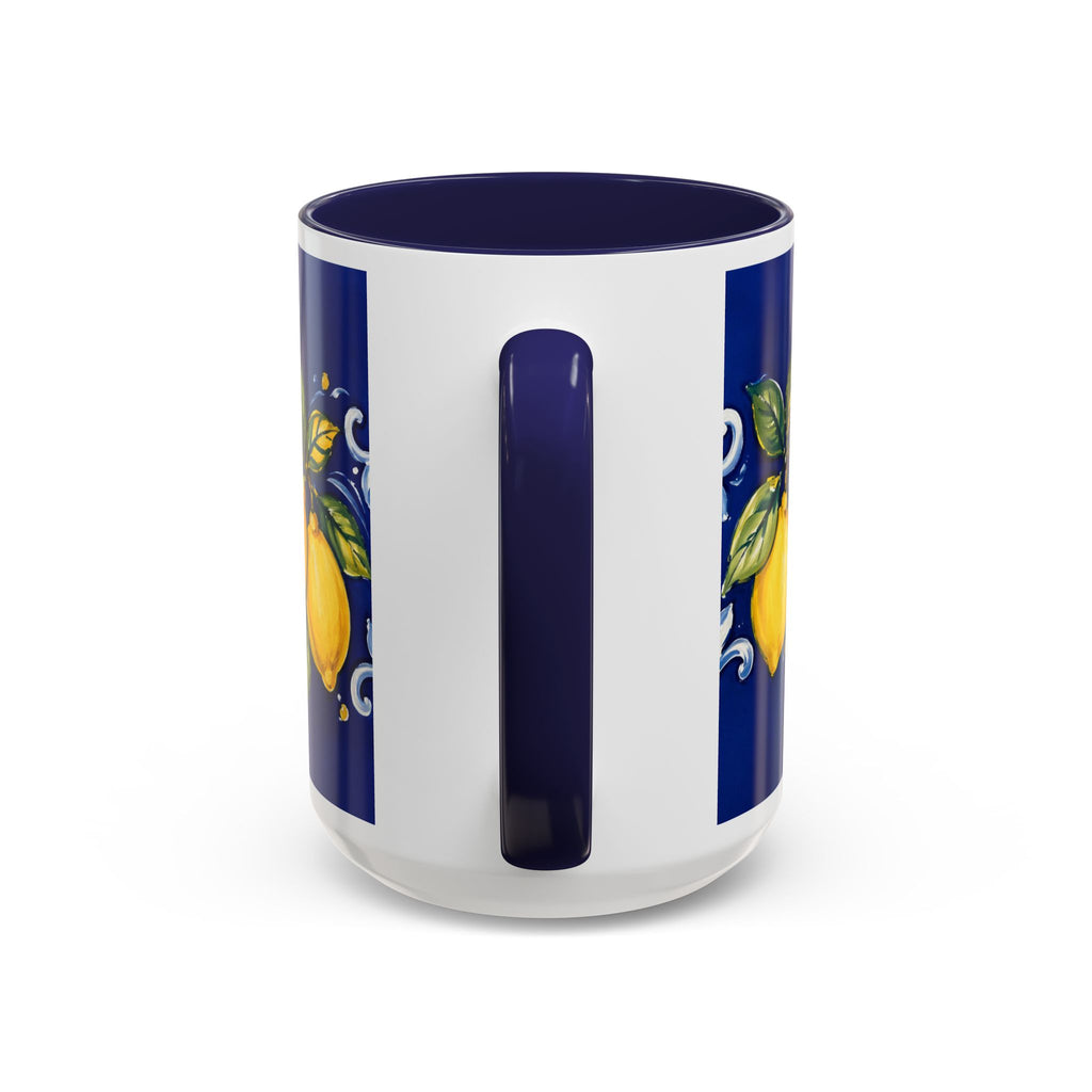 Little Italy Amalfi Blue with Lemon Mug — Blue Ceramic Kitchen Mug (11oz)