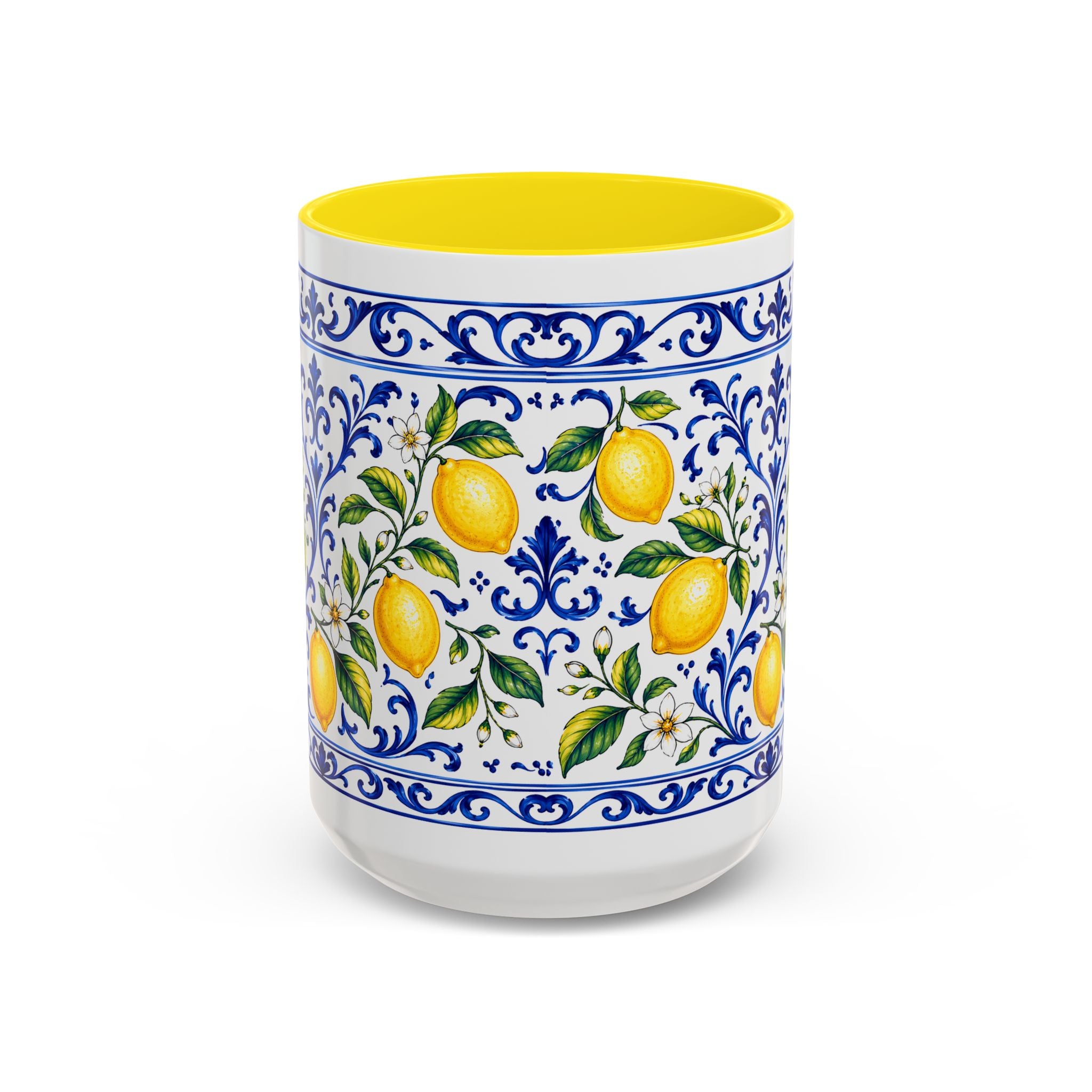 Little Italy Amalfi Blue with Lemon Mug — Blue Ceramic Kitchen Mug (11oz)