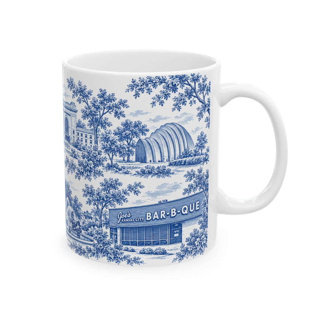 Kansas City Blue Toile de Jouy 11oz Ceramic Mug