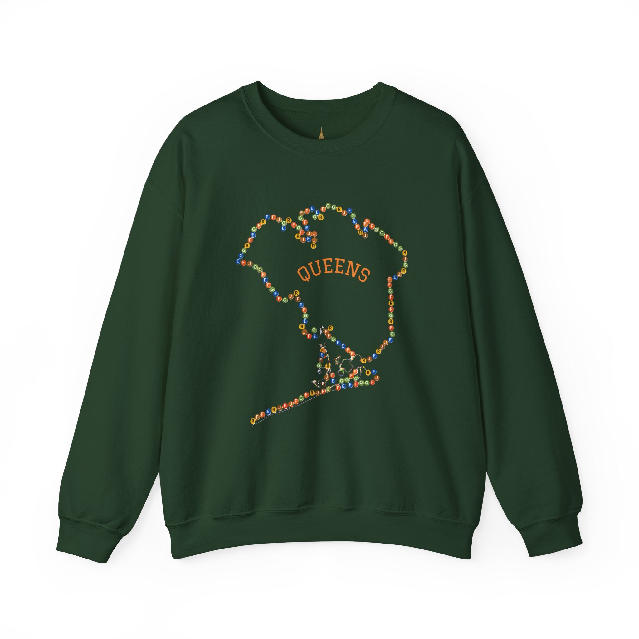 Sudadera con letreros de metro de Queens Map | Suéter de cuello redondo de NYC