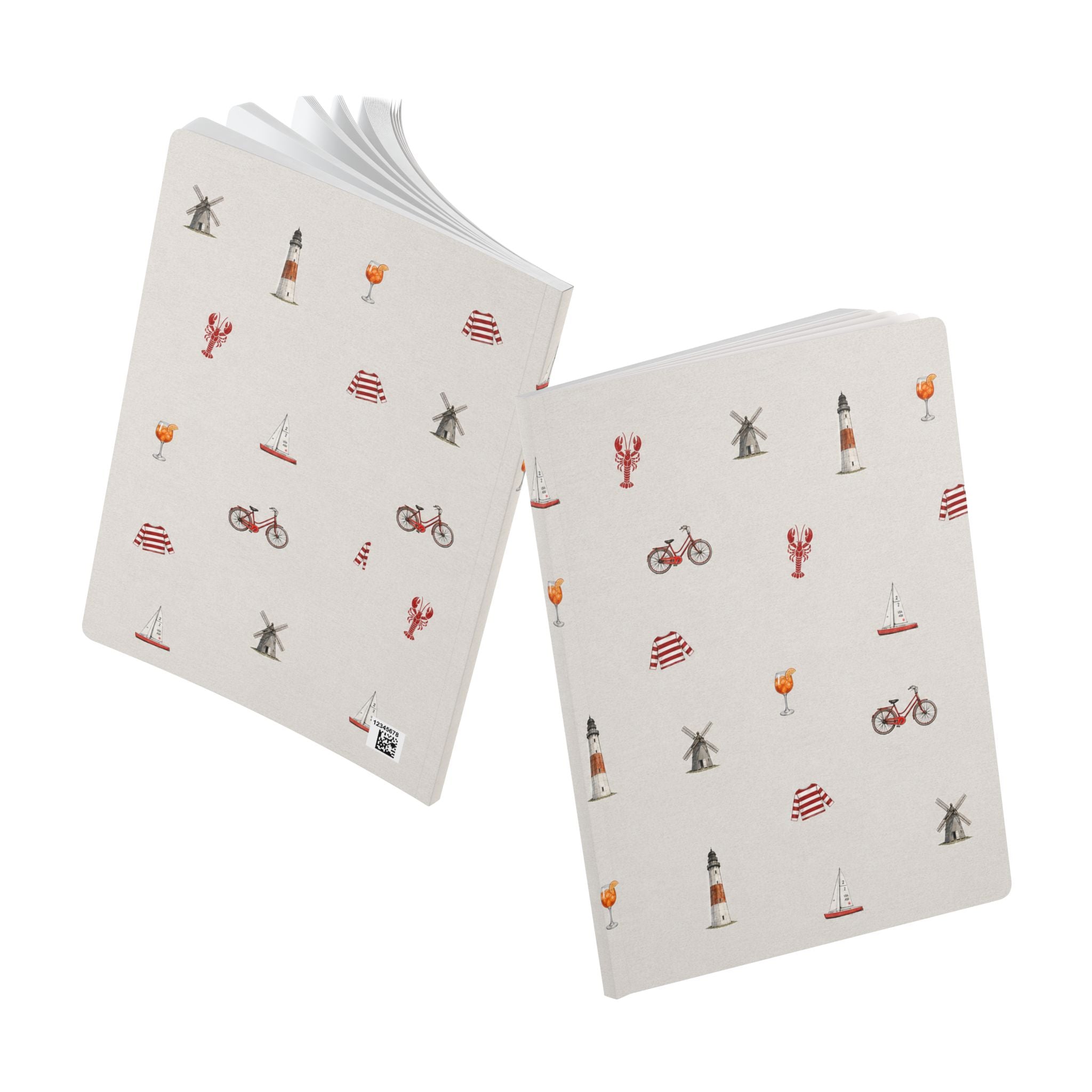 Icons of the Hamptons Heather Gray Softcover Notebook