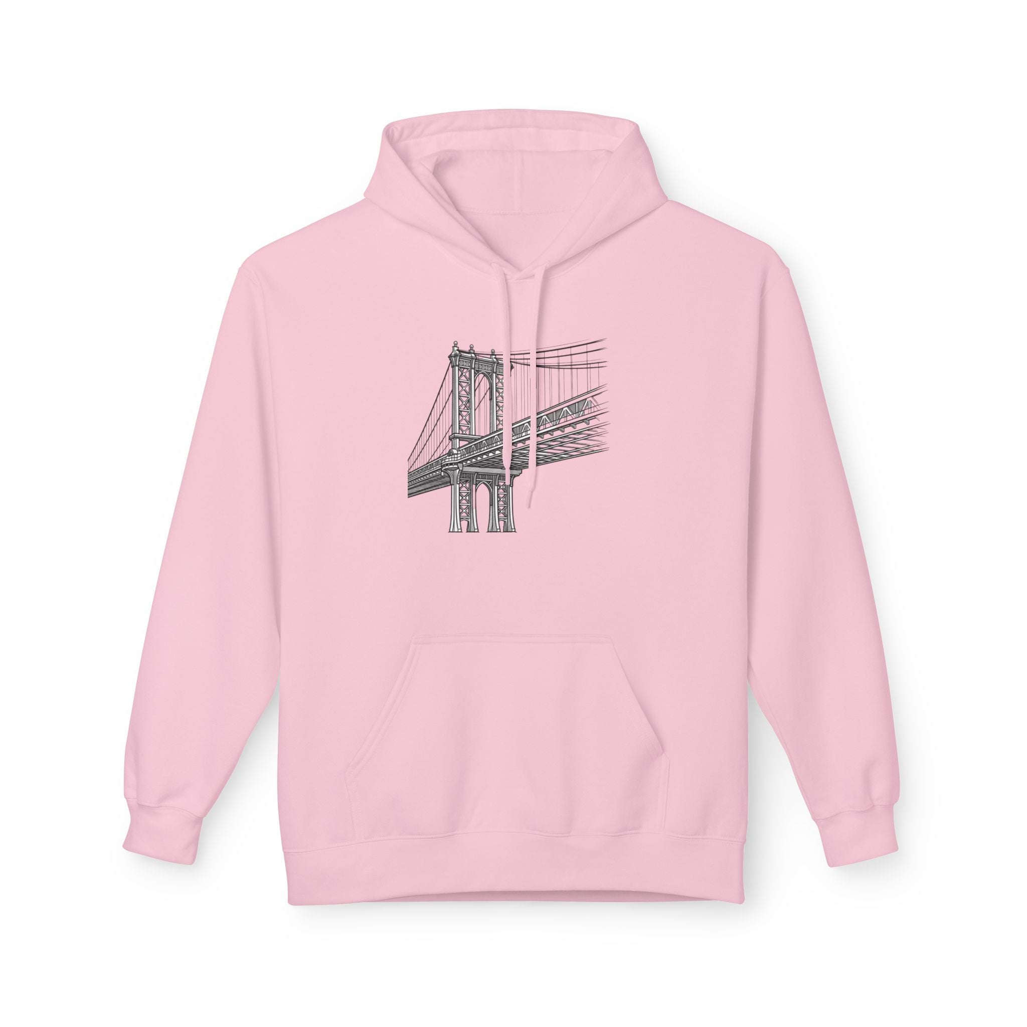 Manhattan Bridge Sketch Hoodie — New York City Pullover Hooded Sweatshirt