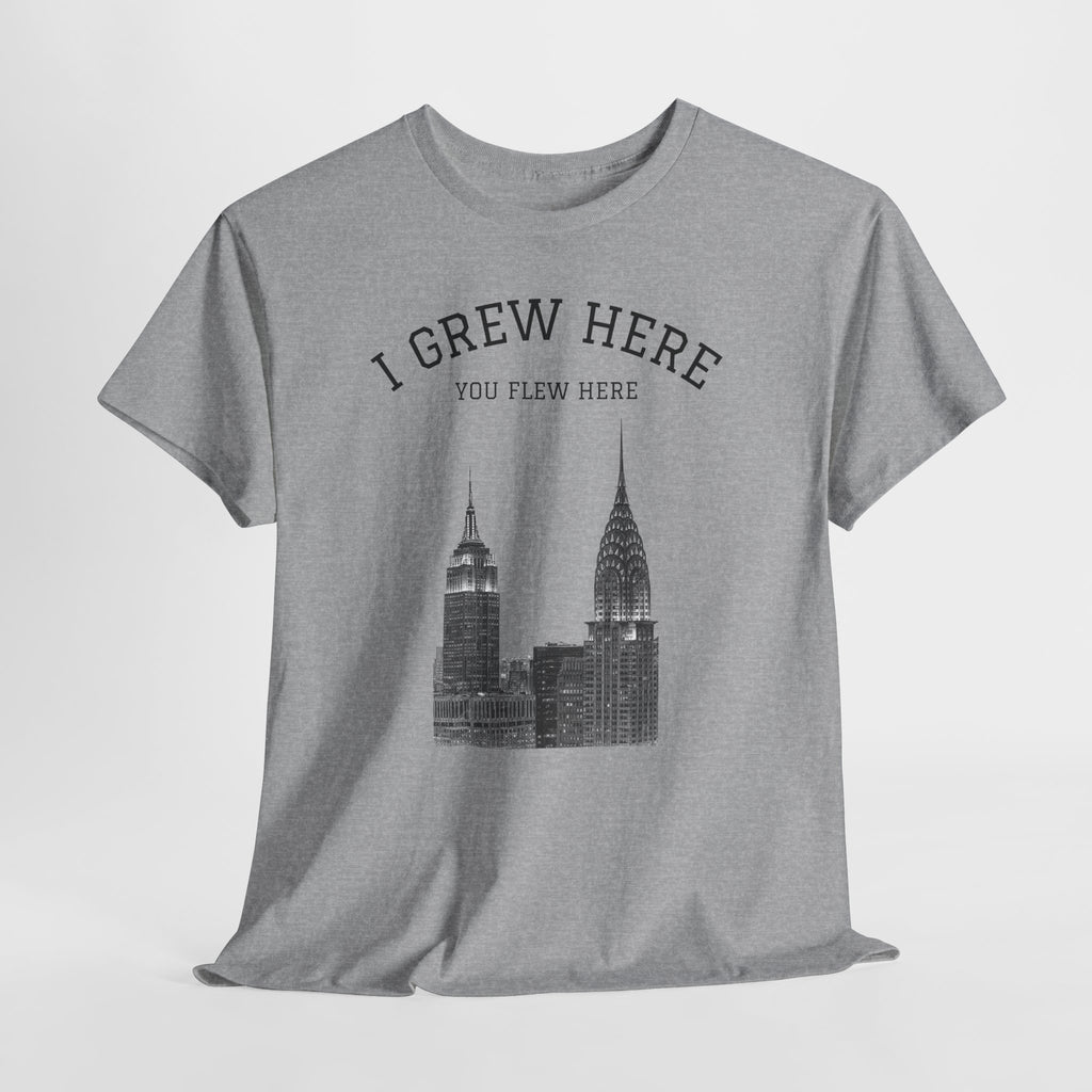 New York City Skyline Tee | I Grew Here You Flew Here Empire State & Chrysler Buildings Manhattan Tee