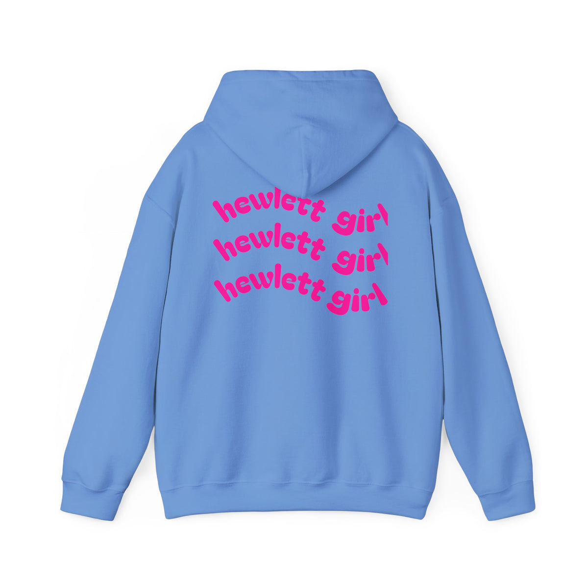 Hewlett Girl Hoodie – Retro Pink Wave Back Print Hooded Sweatshirt