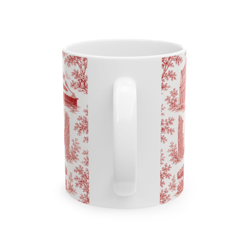 DUMBO Red Toile de Jouy Mug | NYC Chinoiserie Ceramic Coffee Cup