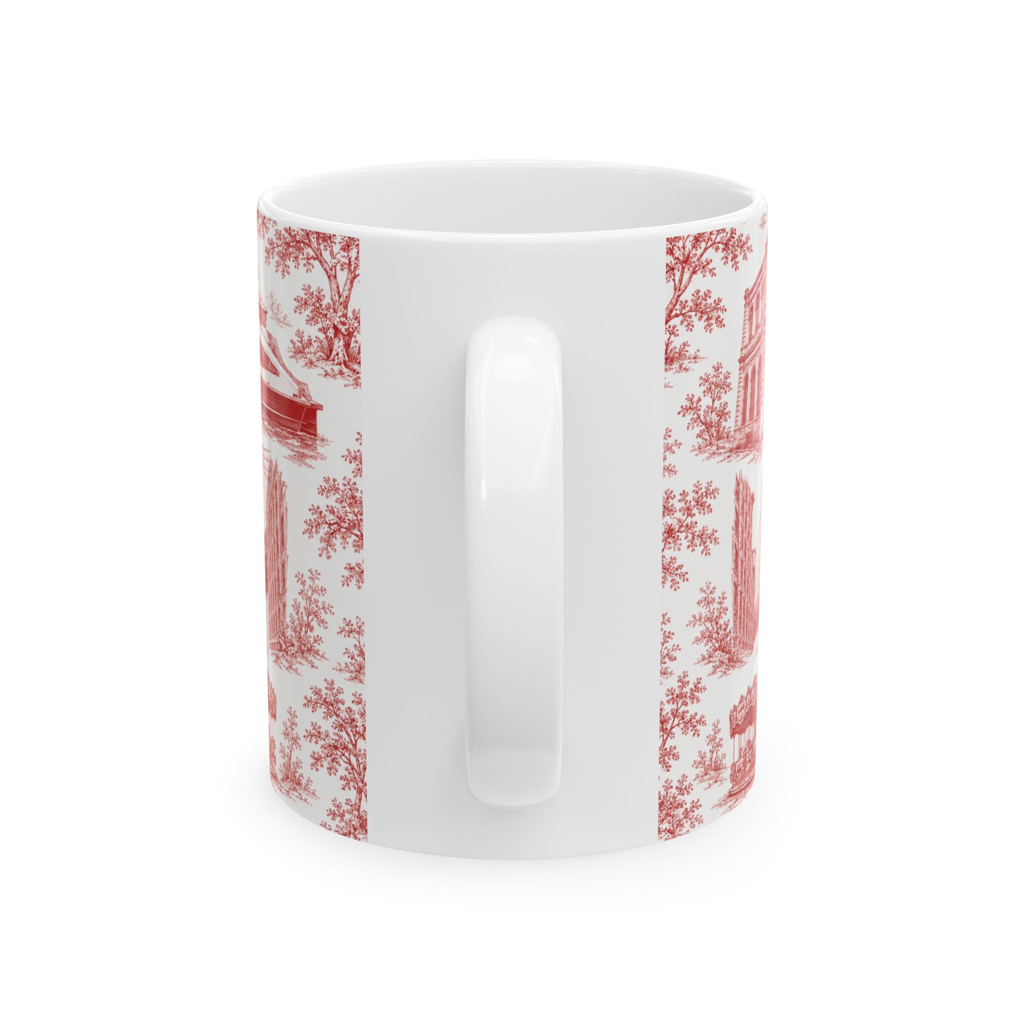 DUMBO Red Toile de Jouy Mug | NYC Chinoiserie Ceramic Coffee Cup