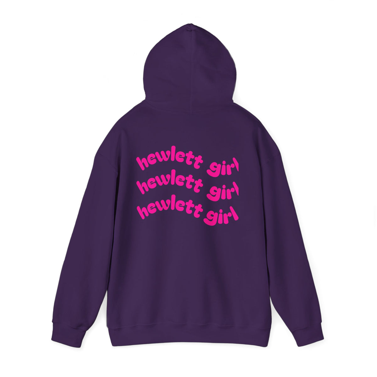Hewlett Girl Hoodie – Retro Pink Wave Back Print Hooded Sweatshirt