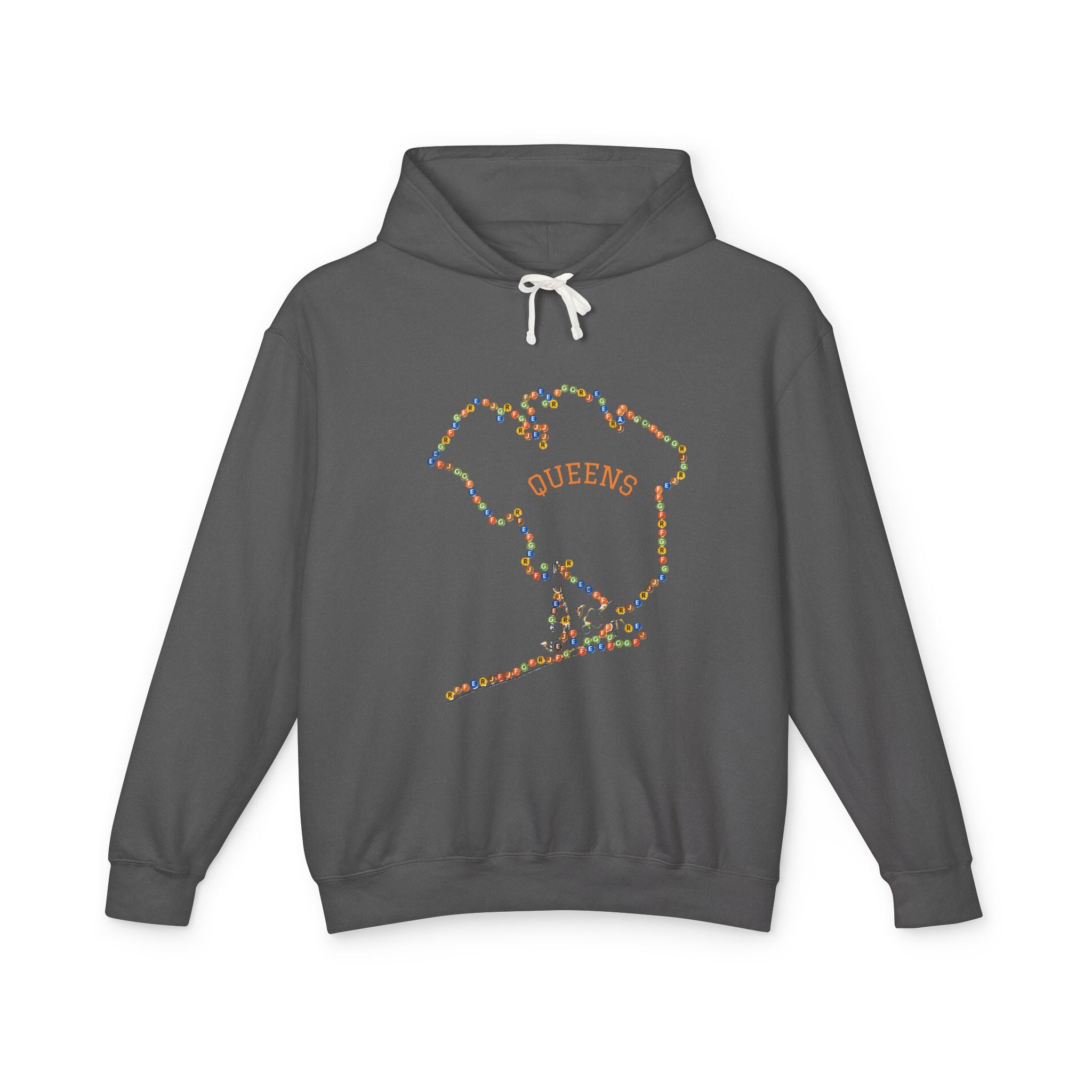 Sudadera con capucha y letreros del metro de Queens | Sudadera con capucha con el contorno del distrito de Nueva York