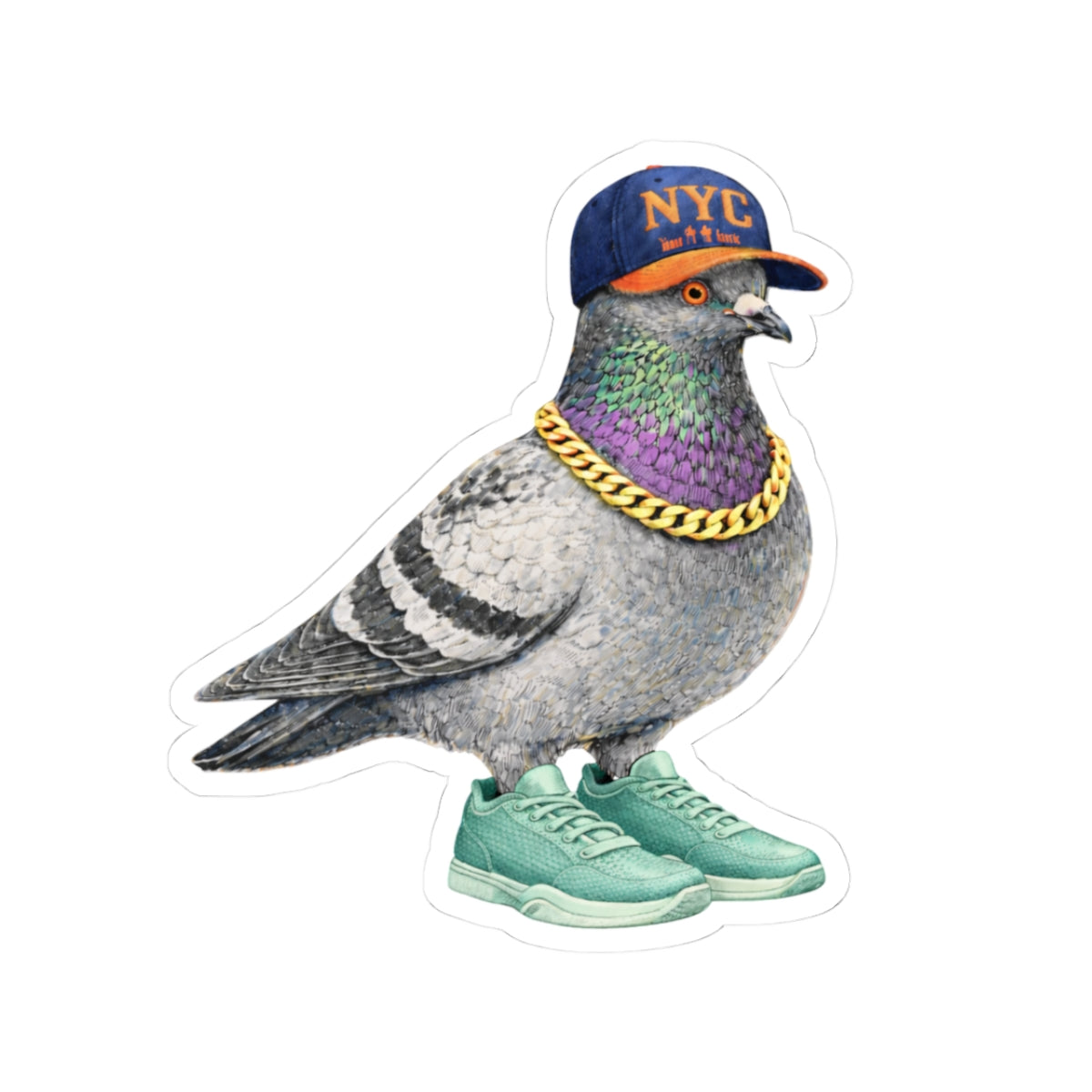 Manhattan NYC Pigeon 3" x 3" Sticker