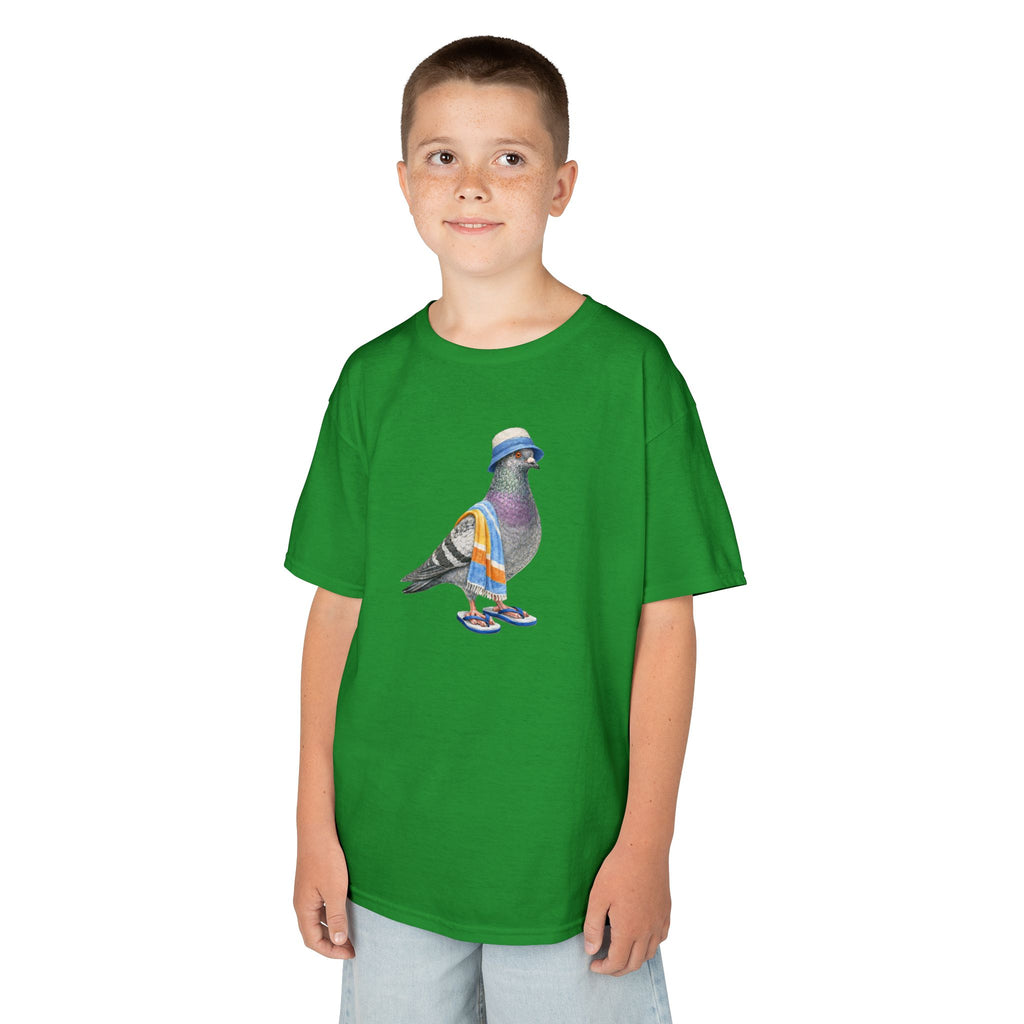 Customizable Coney Island NYC Pigeon Kid Tee —  Cute Bird Beach Bum T-Shirt for Children