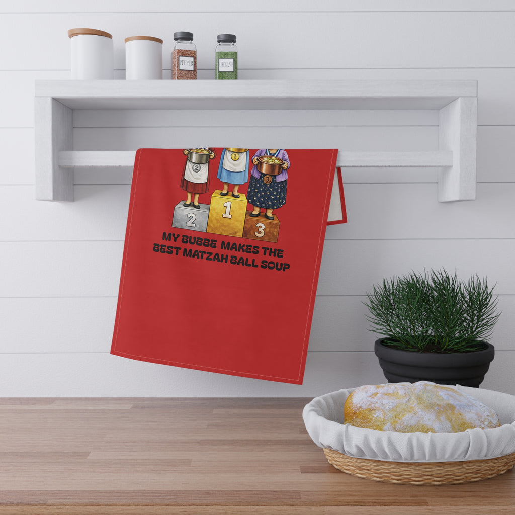 My Bubbe Makes the Best Matzah Ball Soup Tea Towel |  Grandma Kosher Cooking Competition