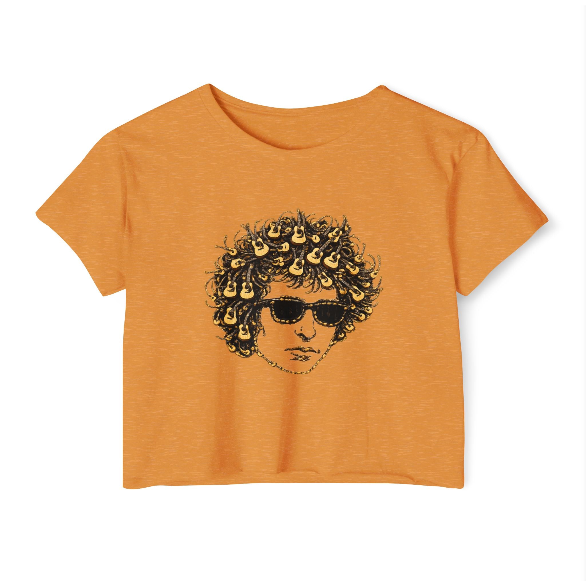 Guitar Bob Dylan Crop Top T-shirt   Music Tee