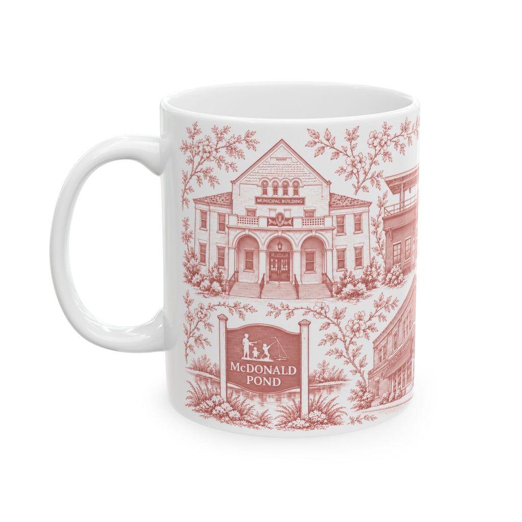 Rockville Center Red Toile de Jouy 11 oz Mug