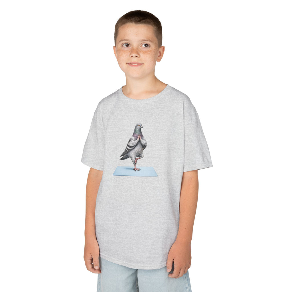 Customizable Central Park NYC Pigeon Kids Yoga Tee — Cute Bird Yoga T-Shirt for Children
