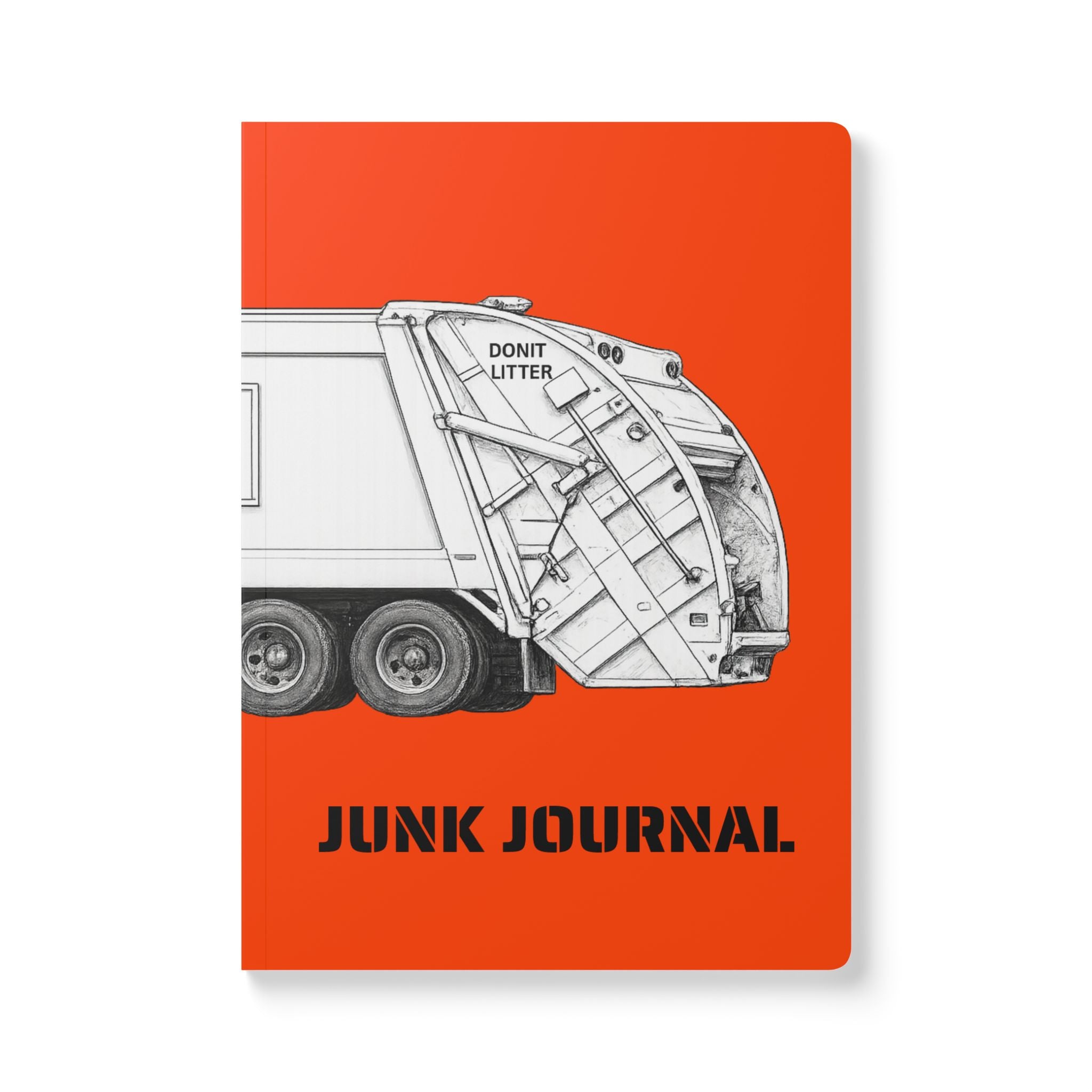 Journal Softcover — Orange Garbage Truck Notebook