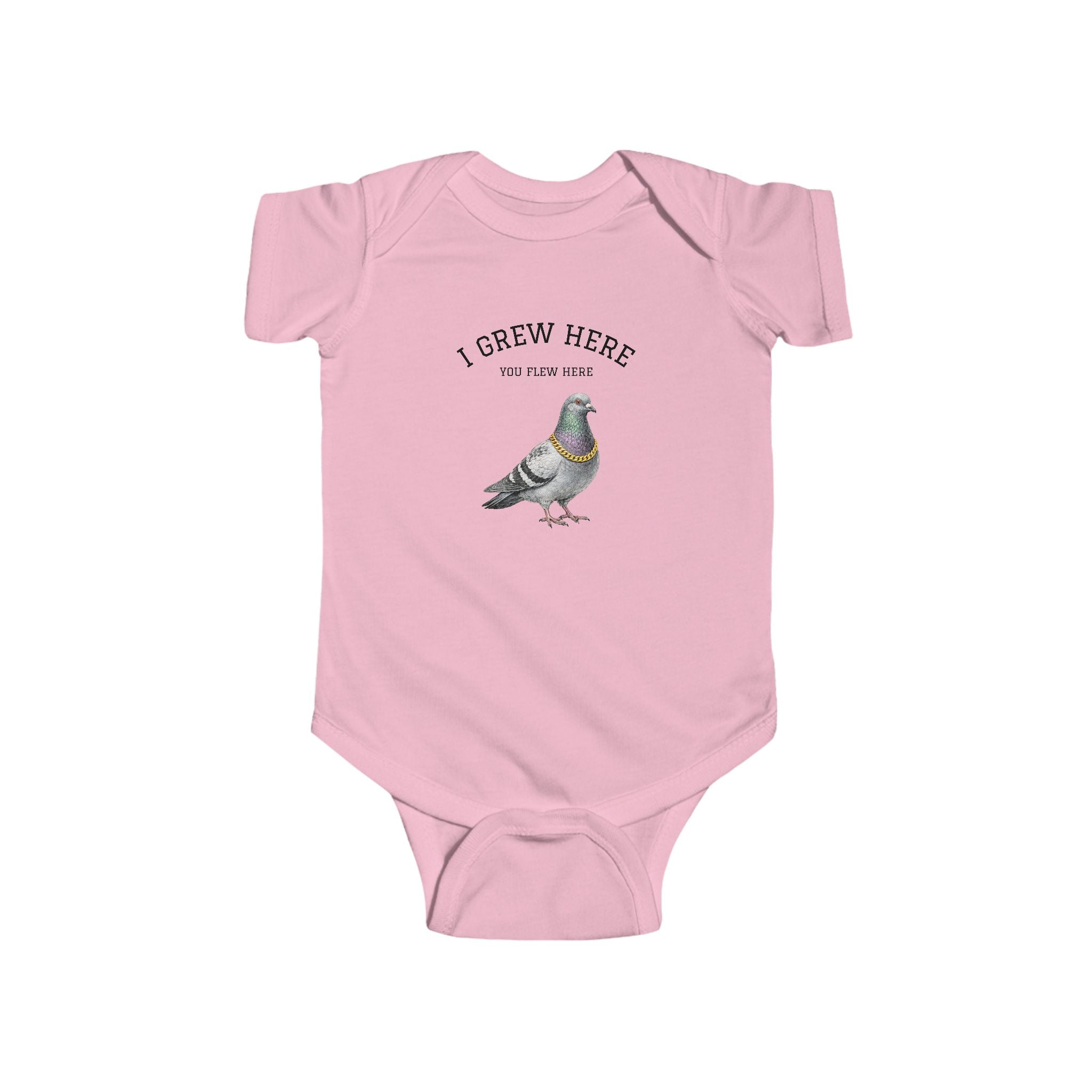 NYC Pigeon Baby Bodysuit | I Grew Here You Flew Here baby onesie