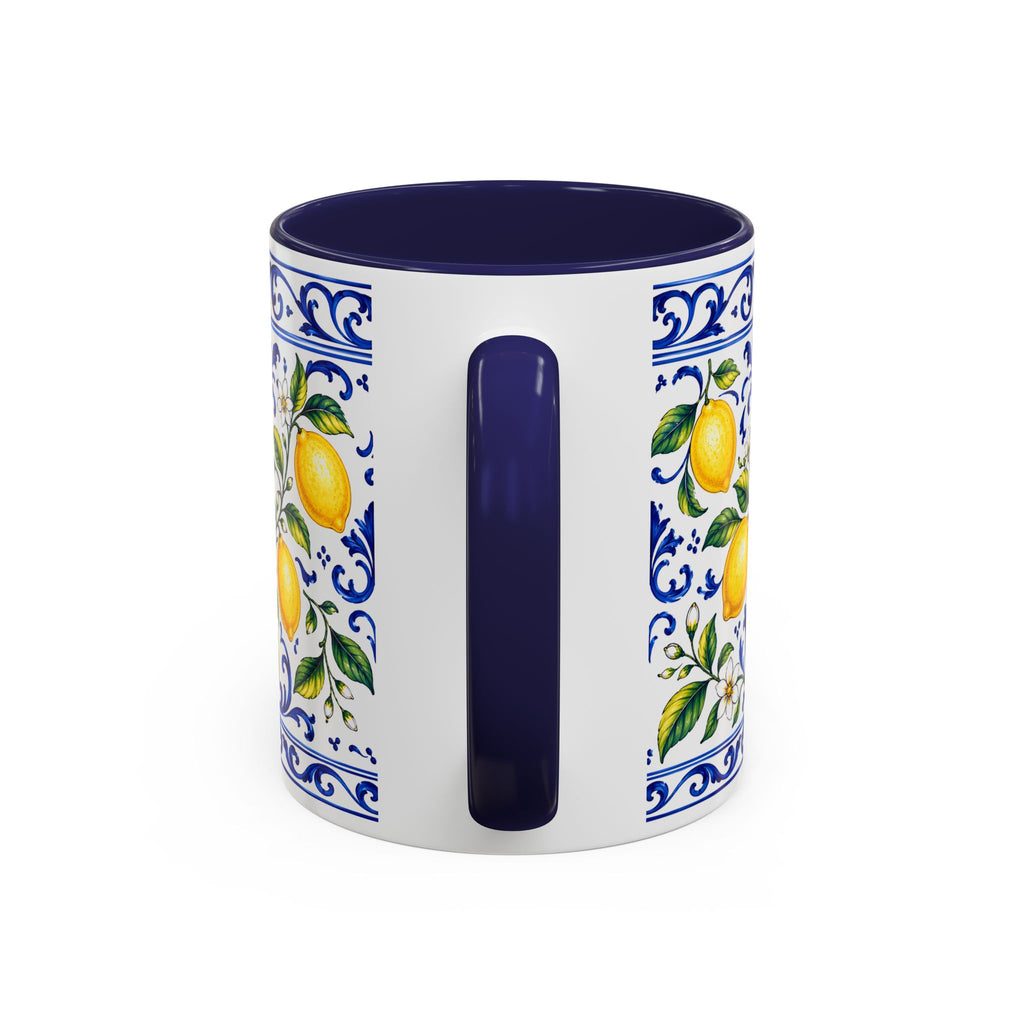 Little Italy Amalfi Blue with Lemon Mug — Blue Ceramic Kitchen Mug (11oz)