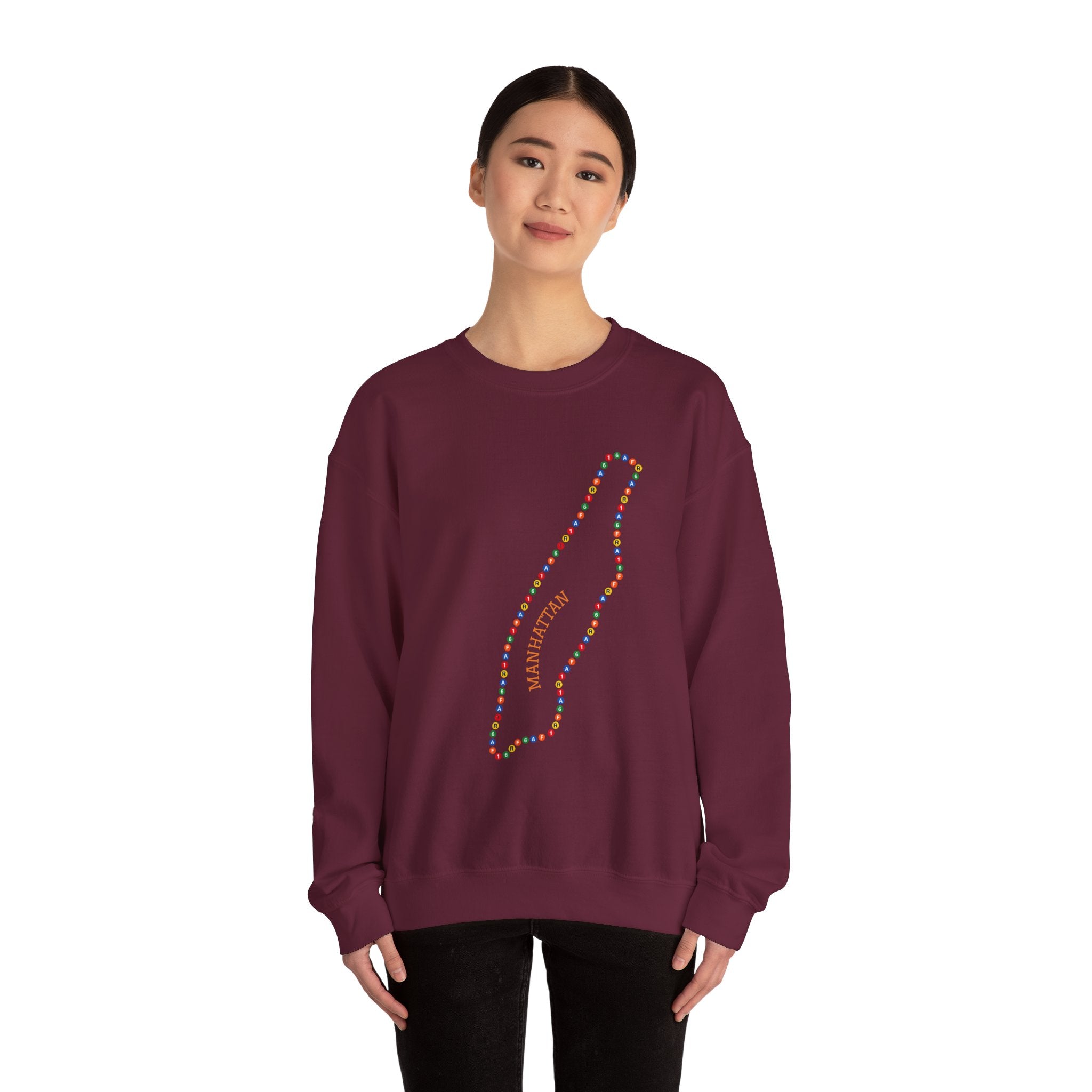 Manhattan Map Subway Signs Sweatshirt | NYC Crewneck Sweater