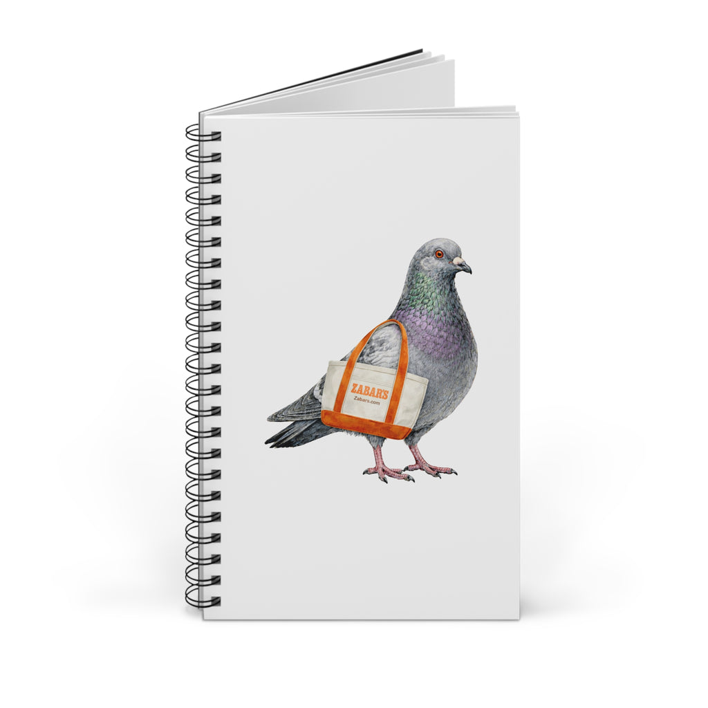 Customizable Upper West Side NYC Pigeon Spiral Journal | Grocery Shopper Bird Lovers Notebook